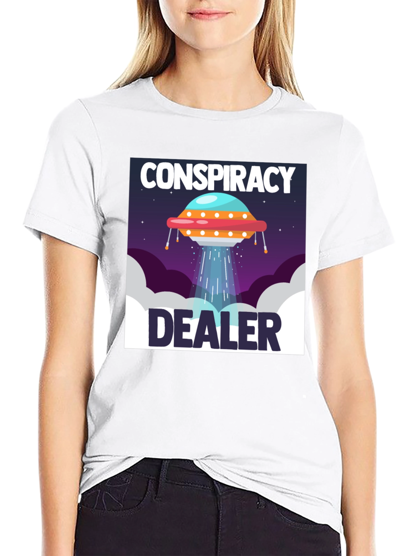 Black Conspiracy Dealer UFO T-Shirt view 9