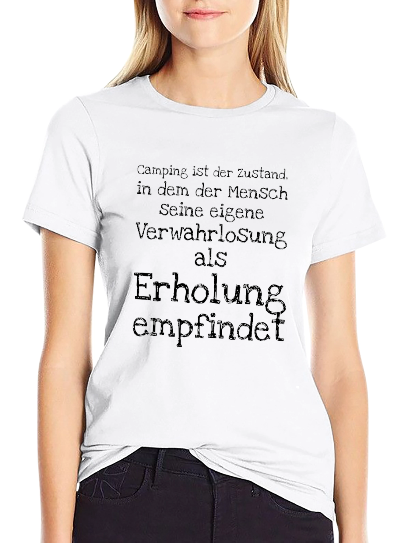 Black Camping State T-Shirt - German Quote view 9