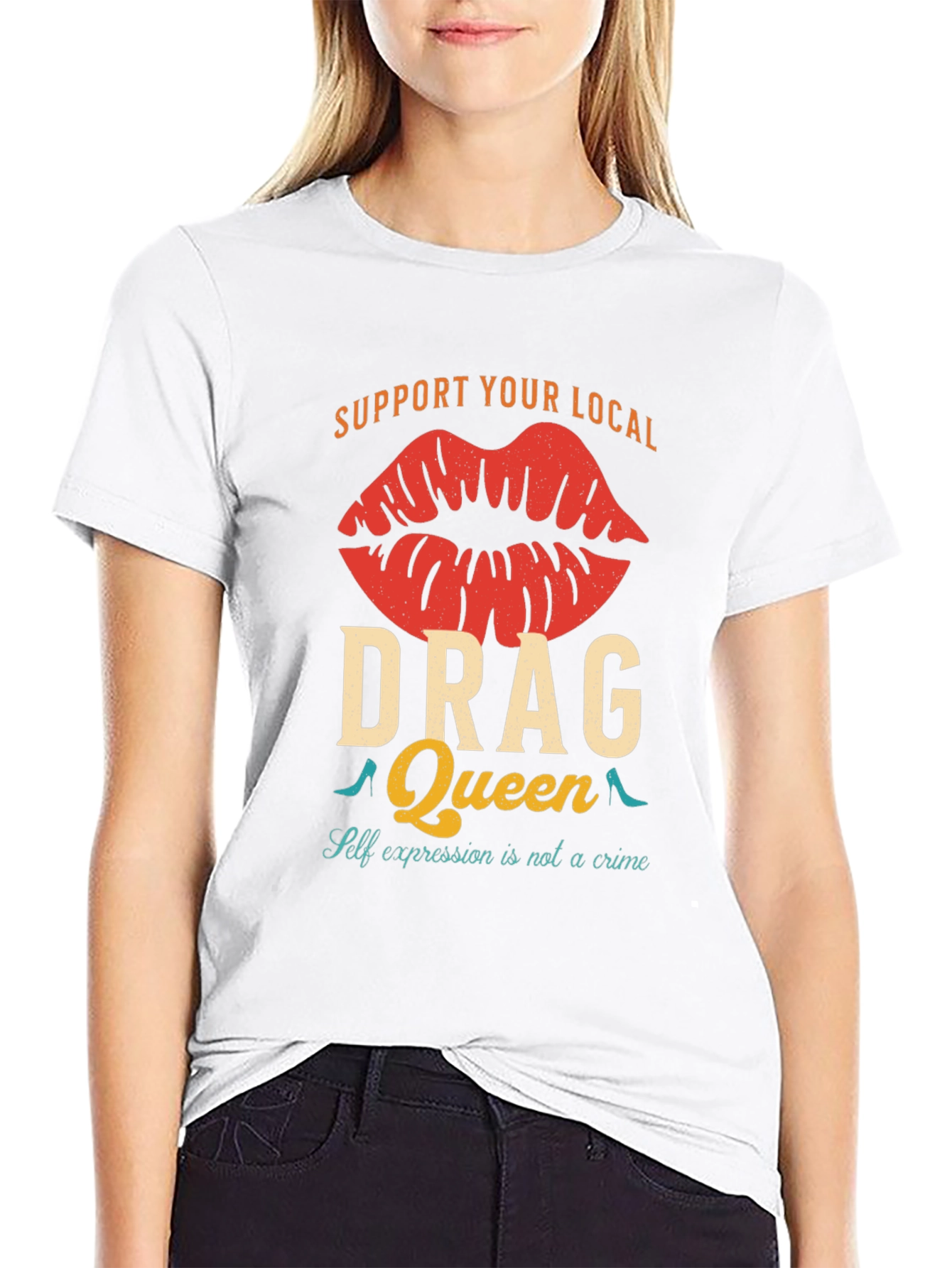 Black Support Your Local Drag Queen T-Shirt view 9