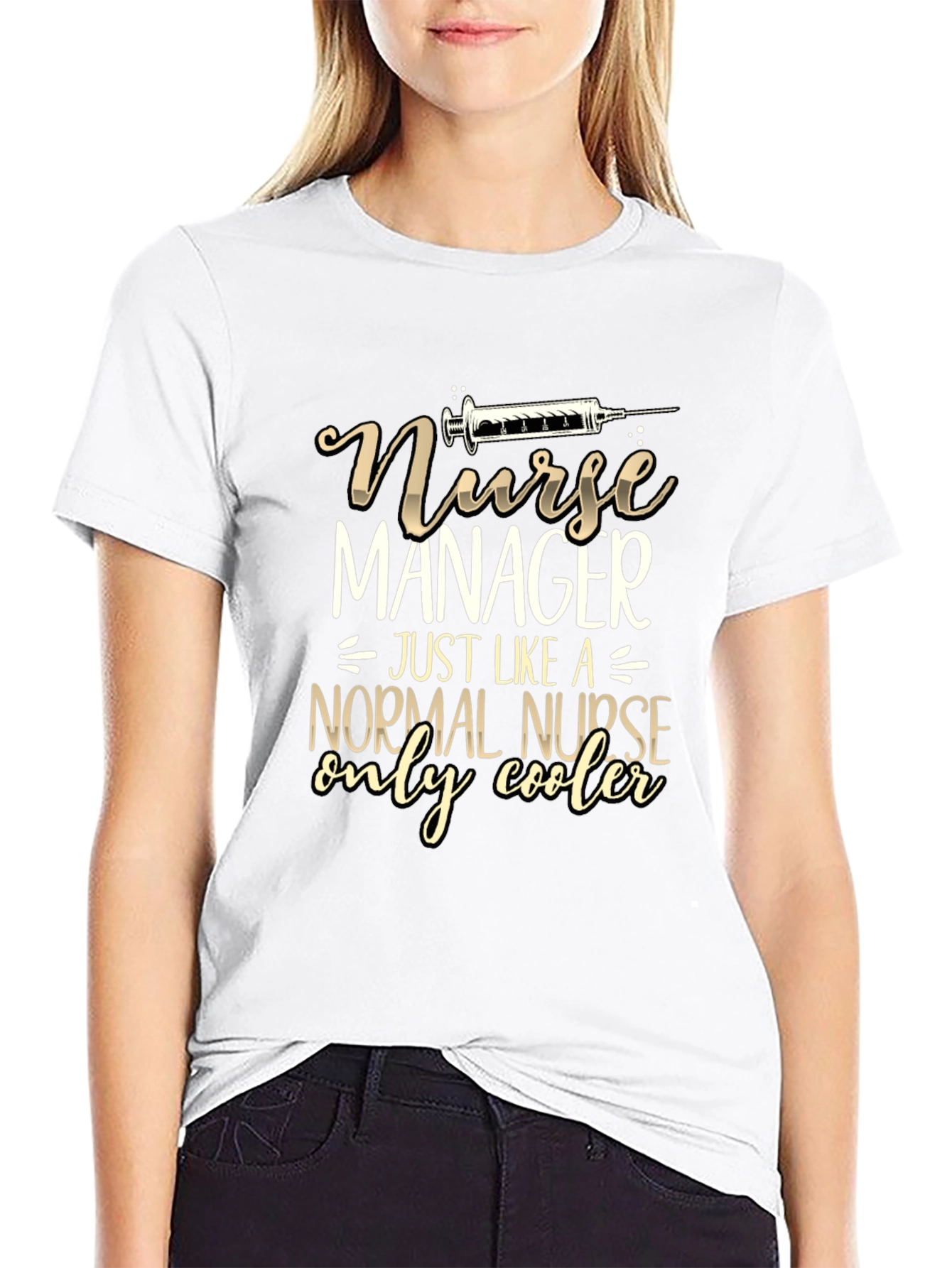 Black Nurse Manager Funny T-Shirt - Only Cooler! view 9