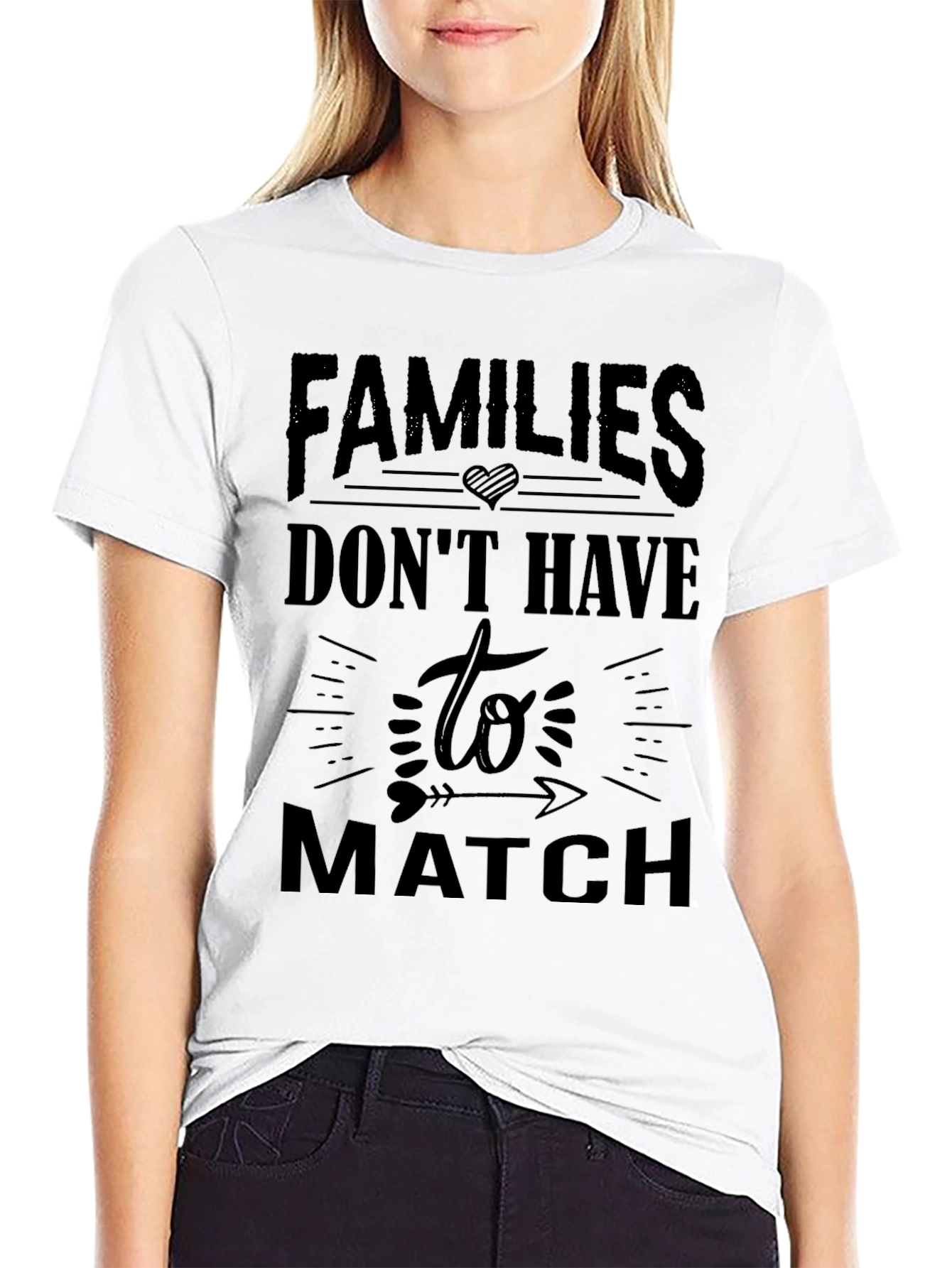 Black Families Don't Have to Match Black Graphic Tee view 9