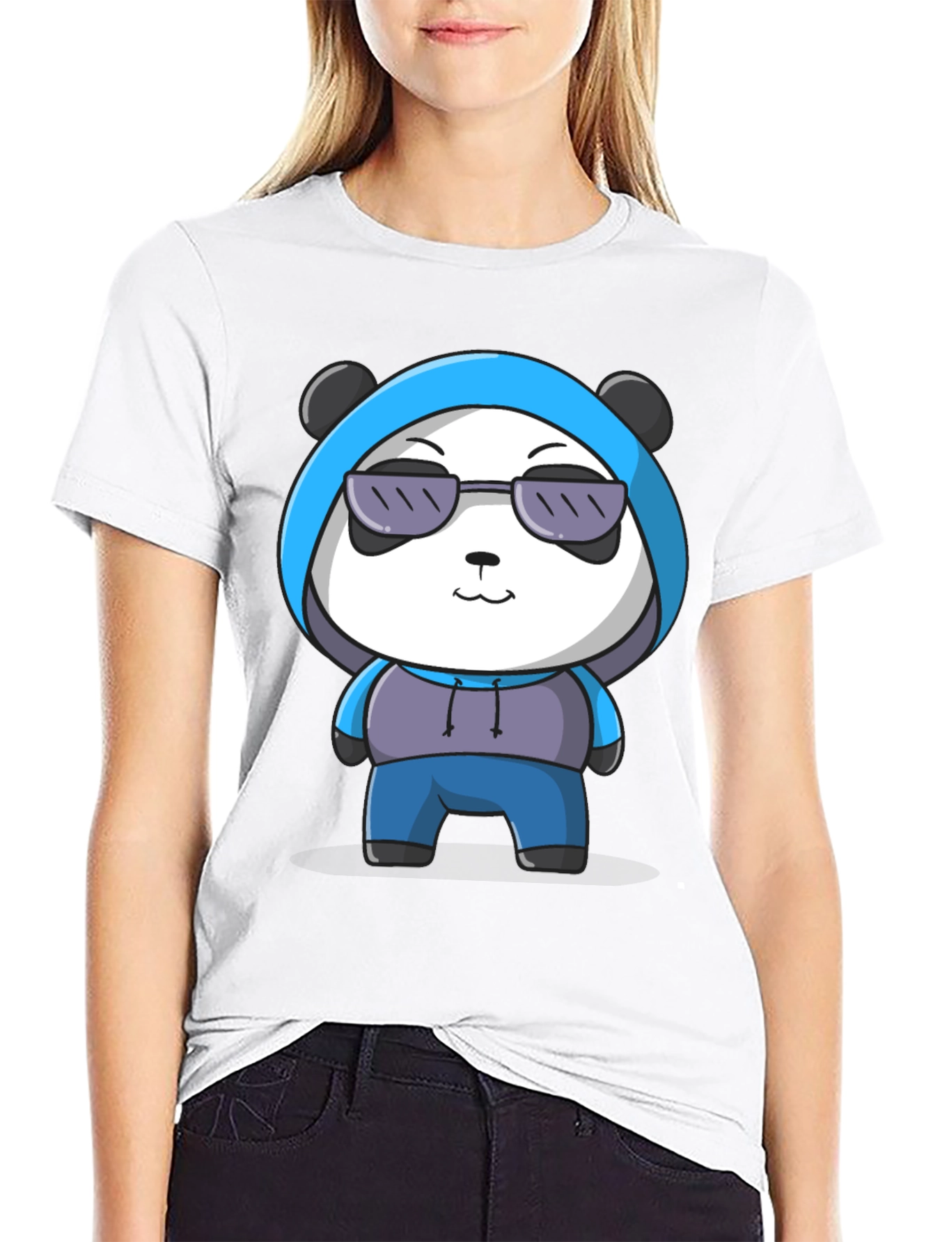 Black Cool Panda Graphic Tee - Casual Black T-Shirt view 9