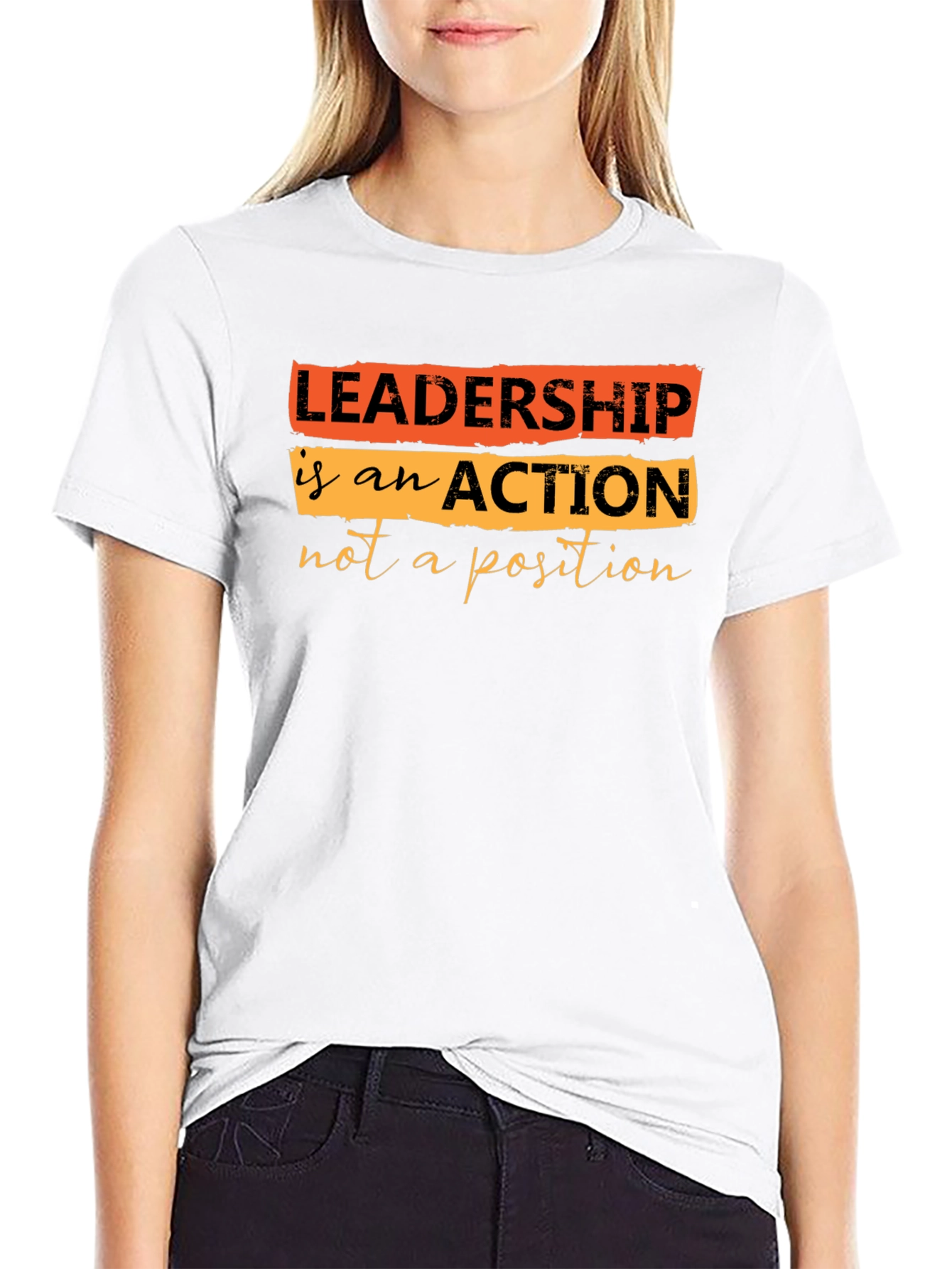 Black Leadership Quote T-Shirt - Black view 9