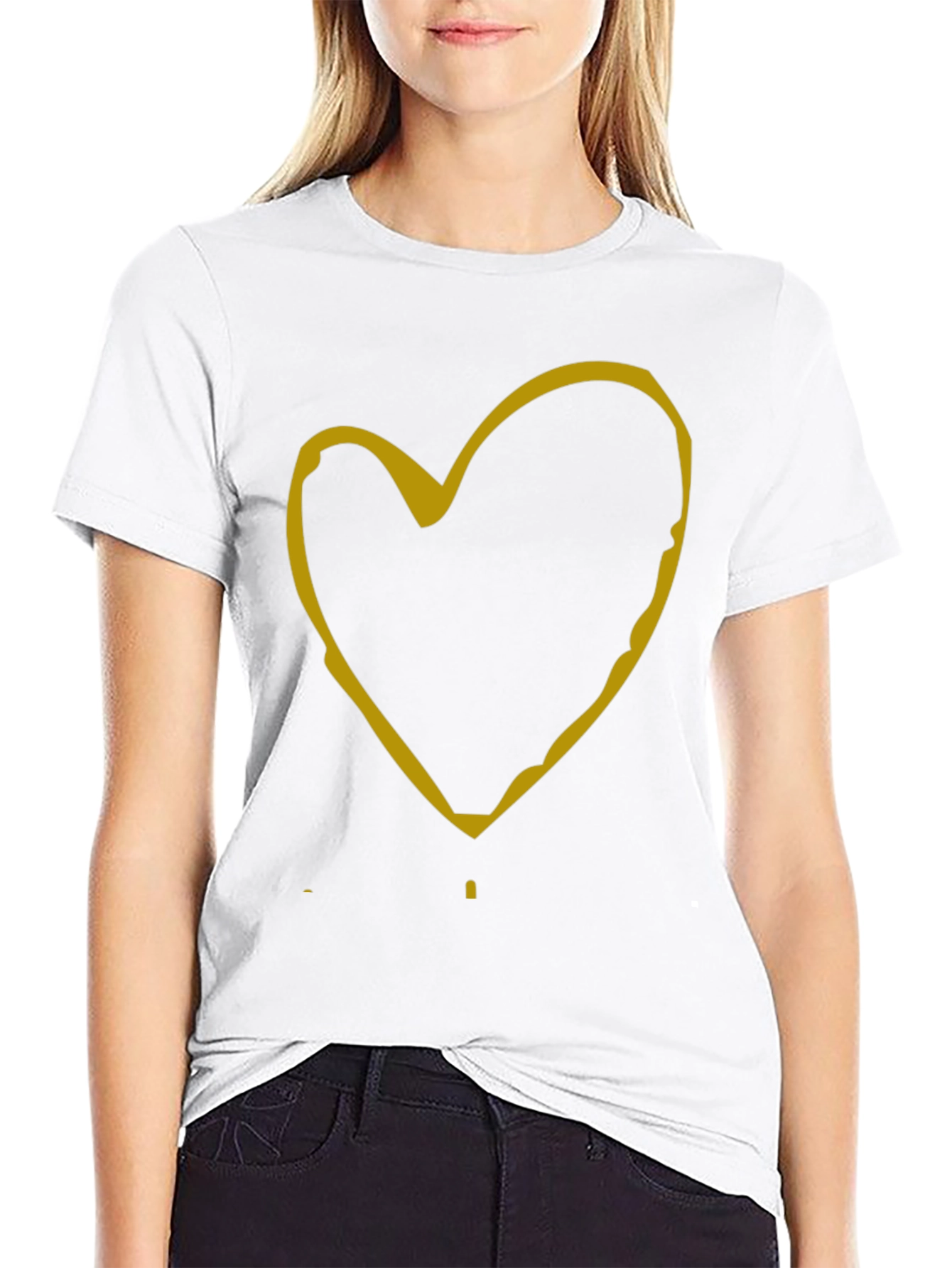 Black Heart Graphic Tee - Casual Black T-Shirt view 9