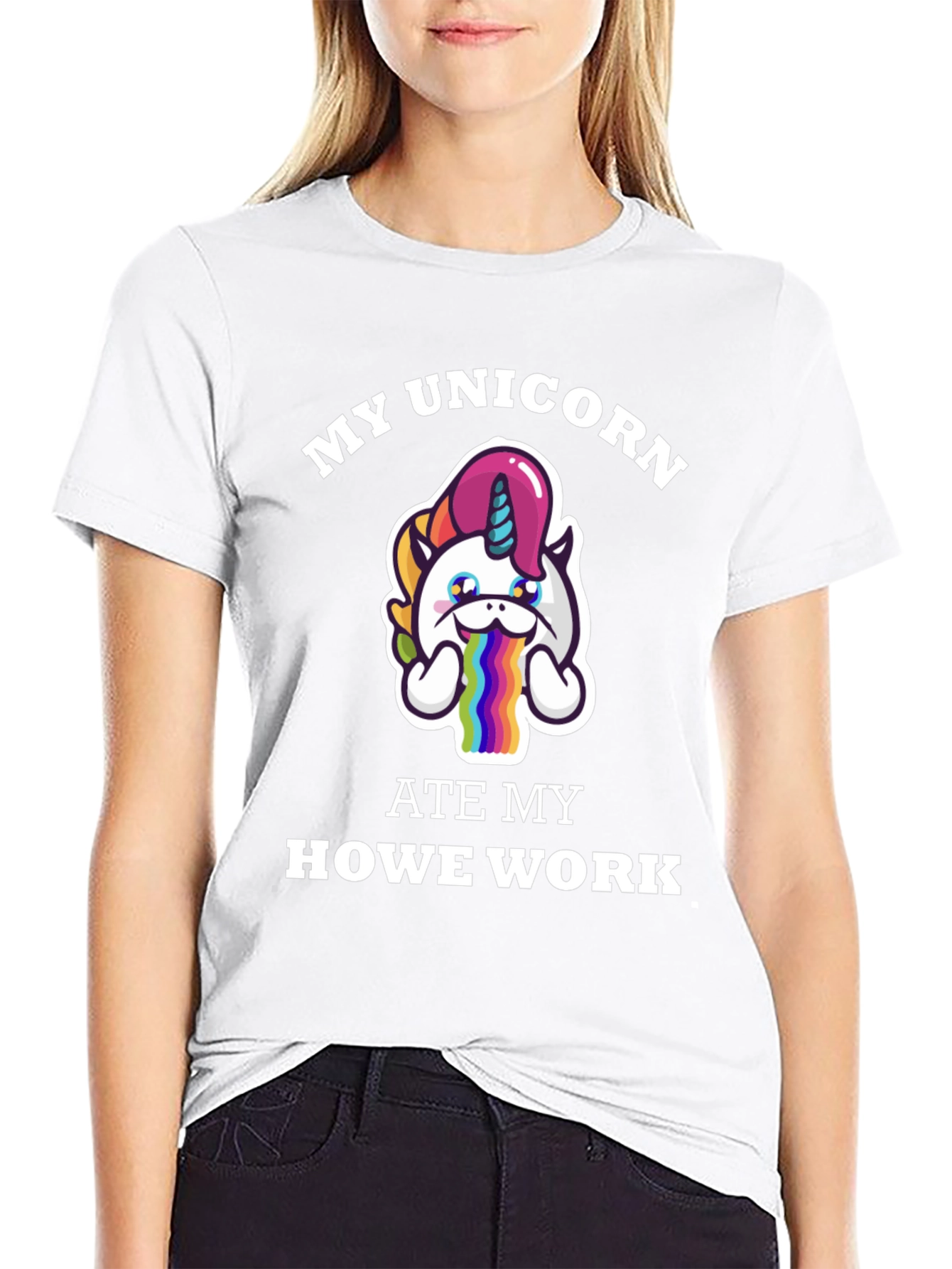 Black My Unicorn Ate My Homework T-Shirt view 9