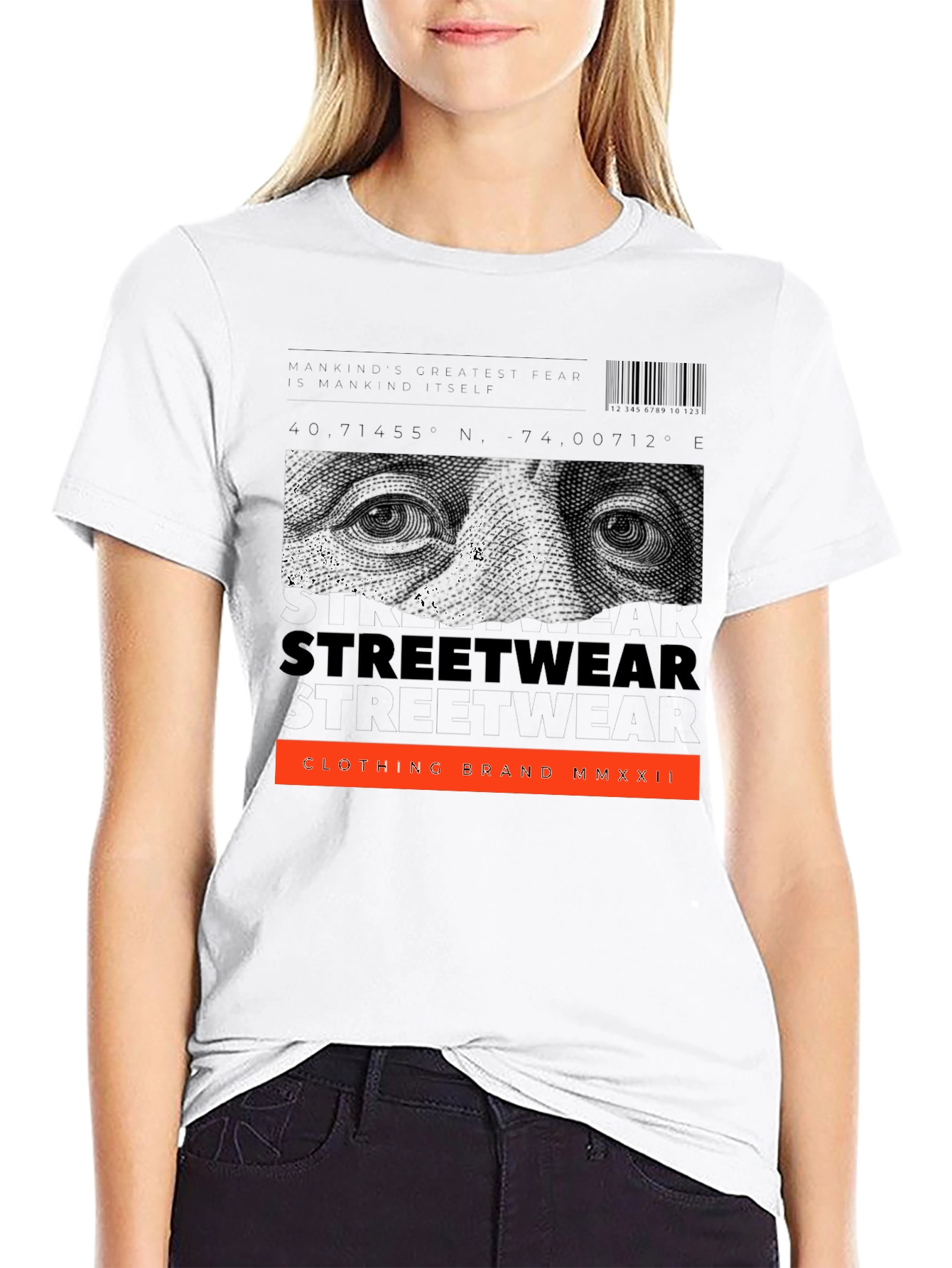 Black Streetwear Graphic Print Black T-Shirt view 9