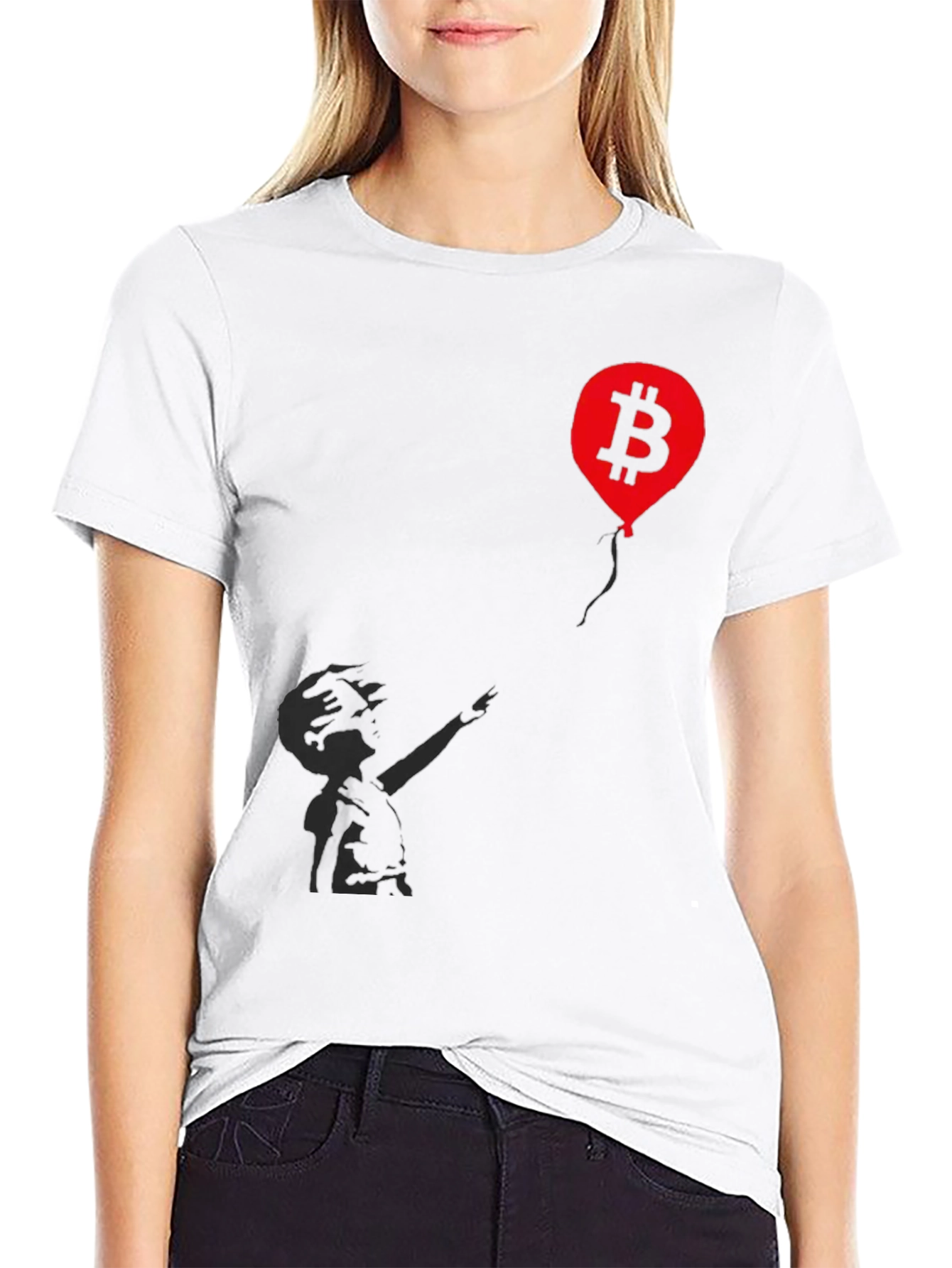 Black Bitcoin Balloon Graphic Tee - Crypto T-Shirt view 9