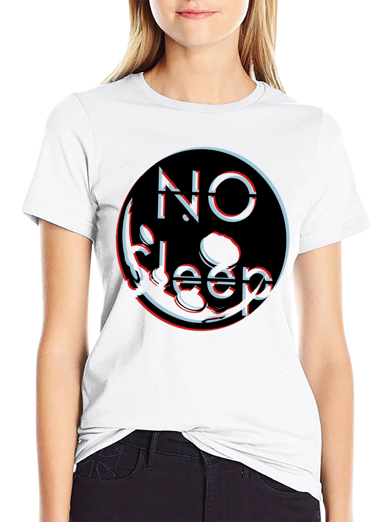 Black No Sleep Graphic Tee - Black Cotton Blend Shirt view 9