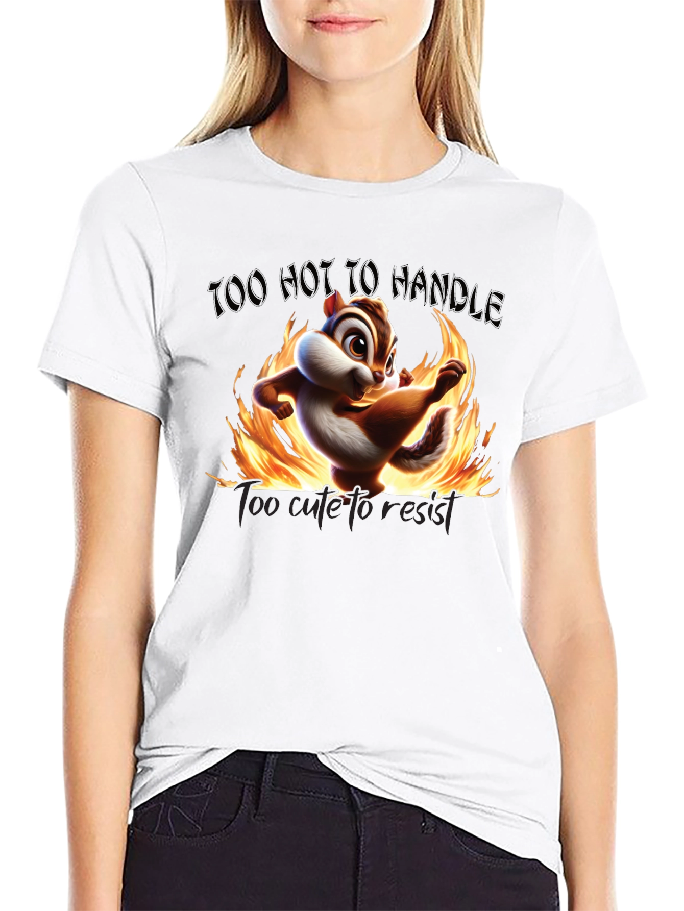 Black Too Hot To Handle Chipmunk Graphic Tee view 9