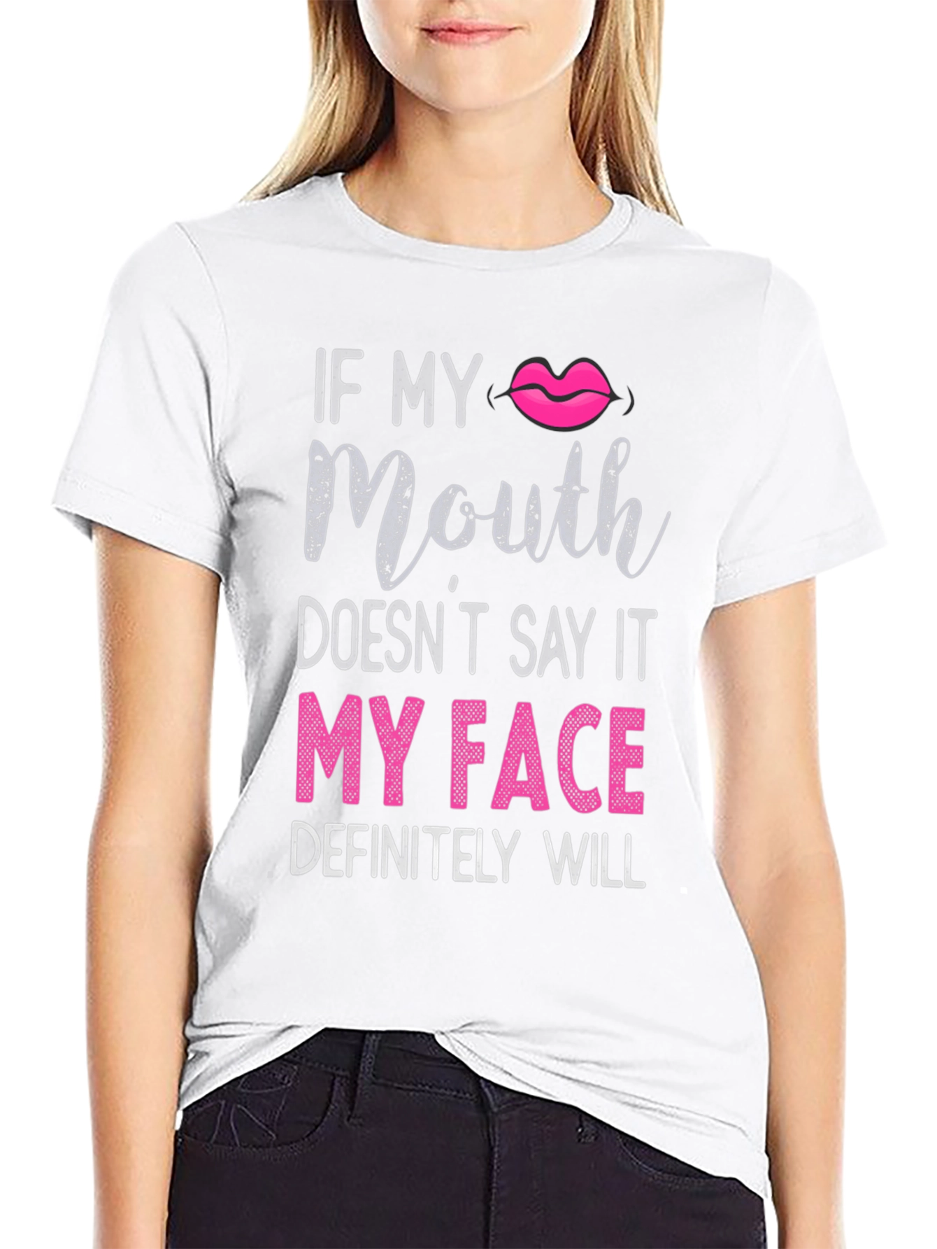 Black Funny Graphic Tee - "If My Mouth Doesn't Say It..." view 9