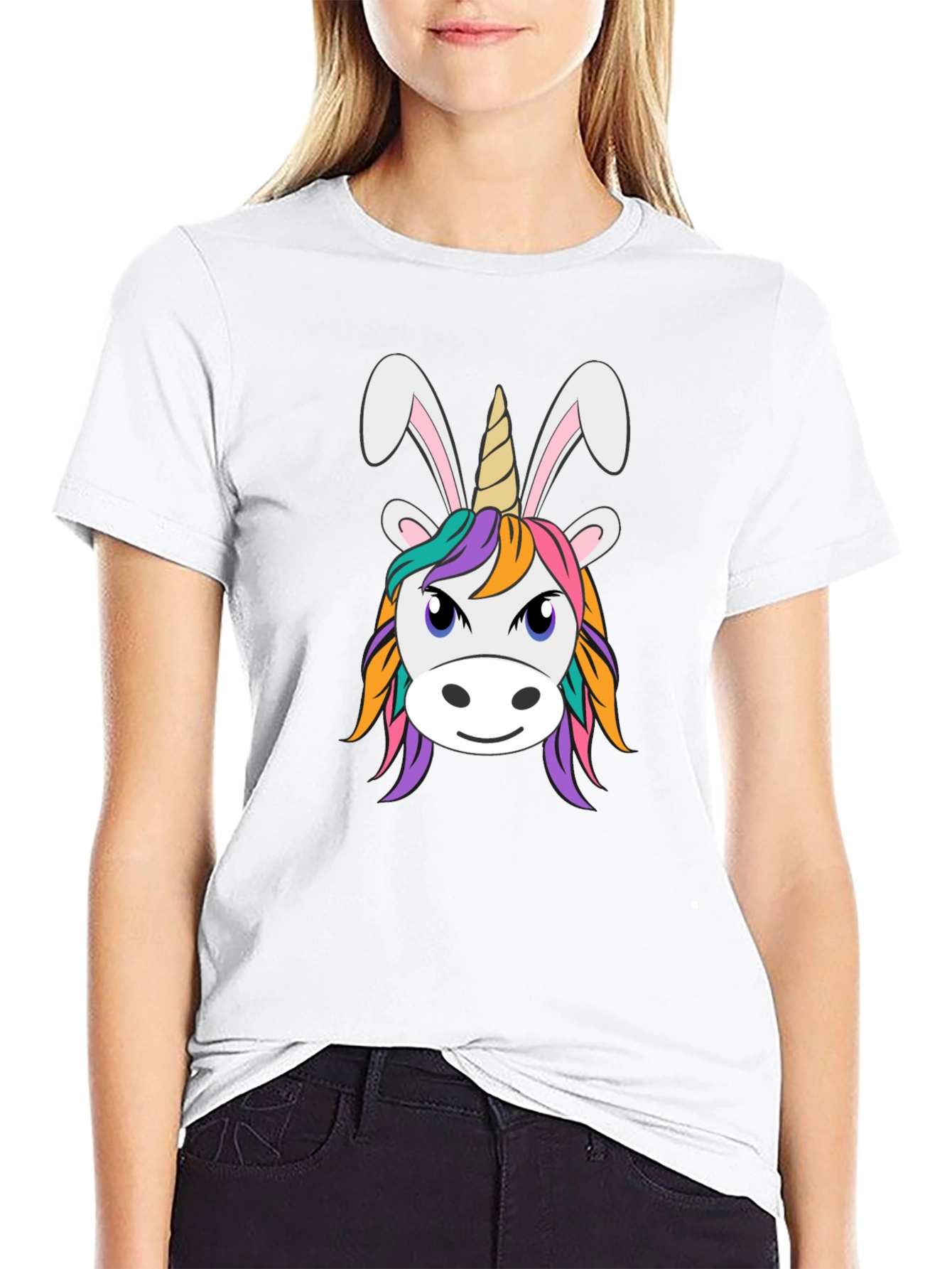 Black Unicorn Bunny T-Shirt - Fun Graphic Tee view 9