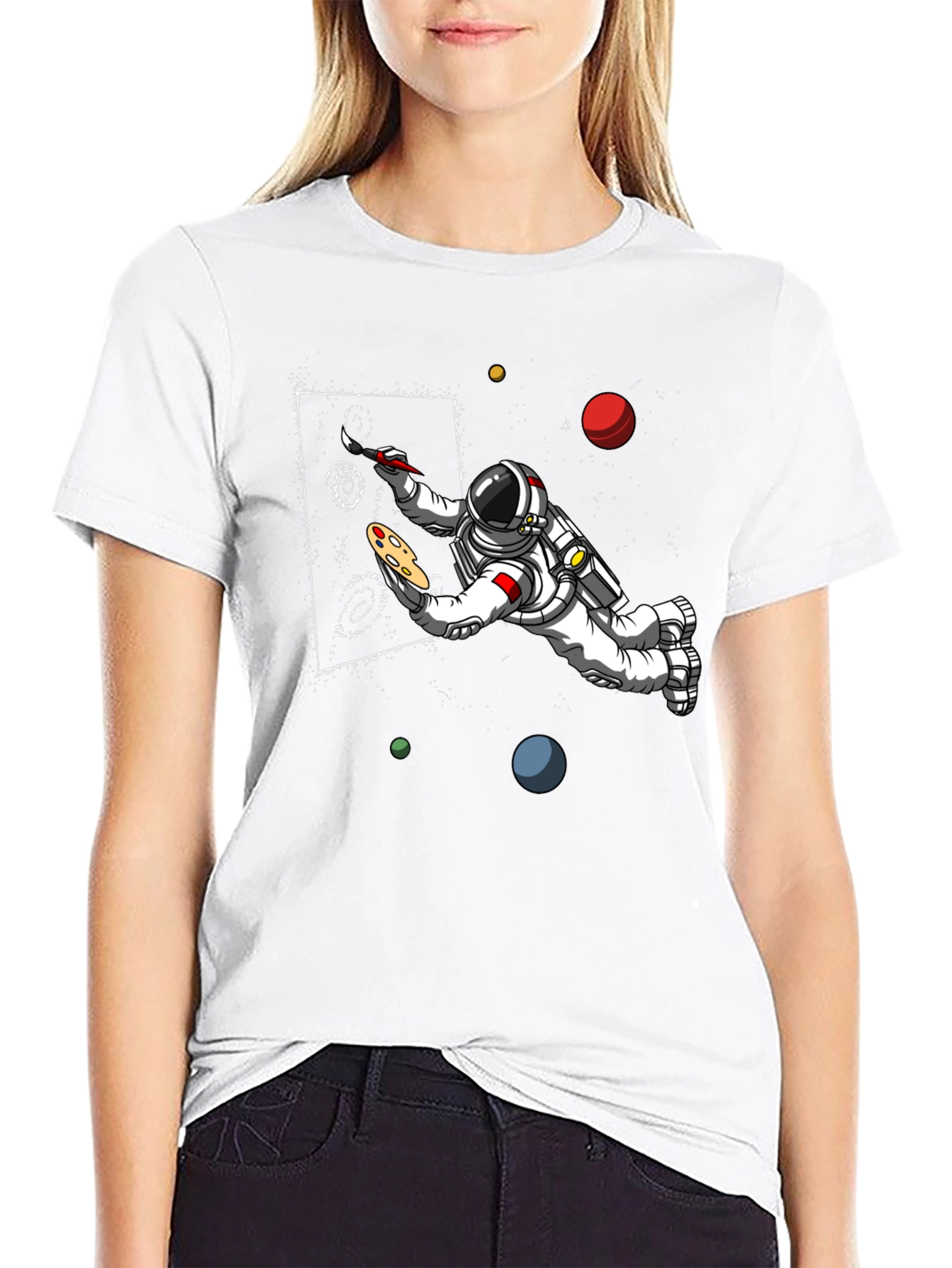 Black Astronaut Artist Graphic T-Shirt view 9