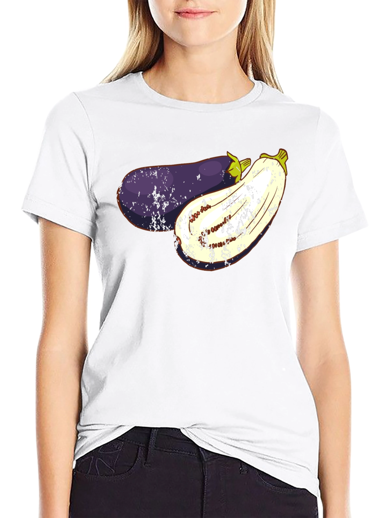 Black Eggplant Graphic T-Shirt - Unisex Casual Tee view 9