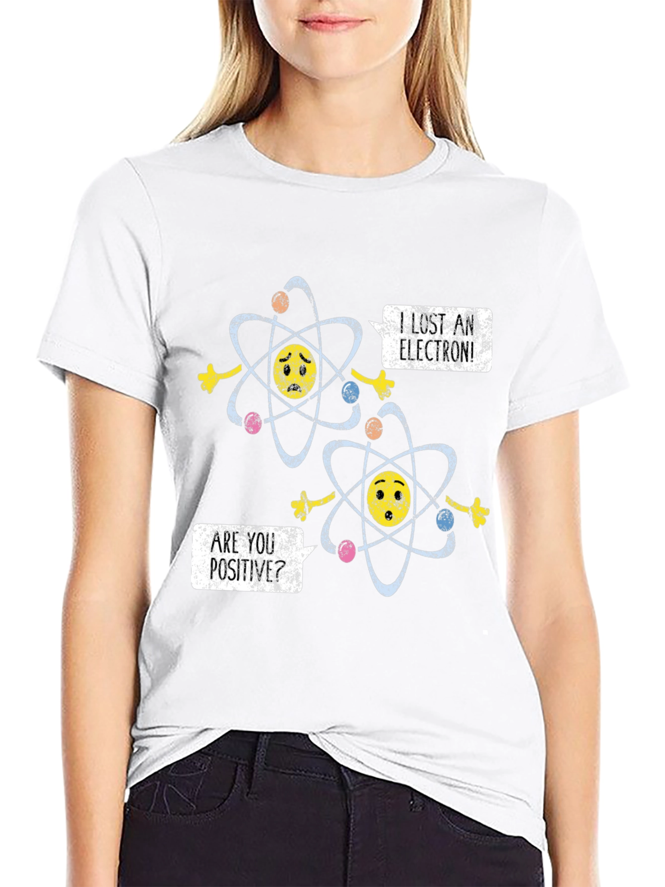 Black Lost Electron Humor T-Shirt view 9