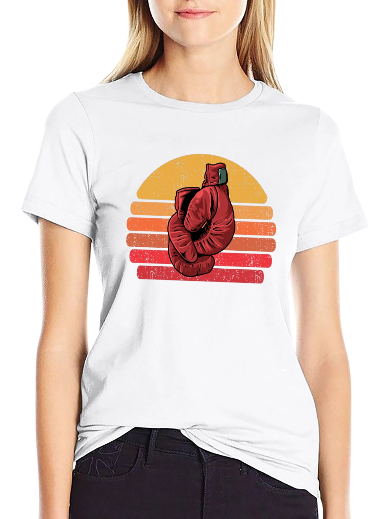Black Retro Boxing Glove Graphic Tee view 9