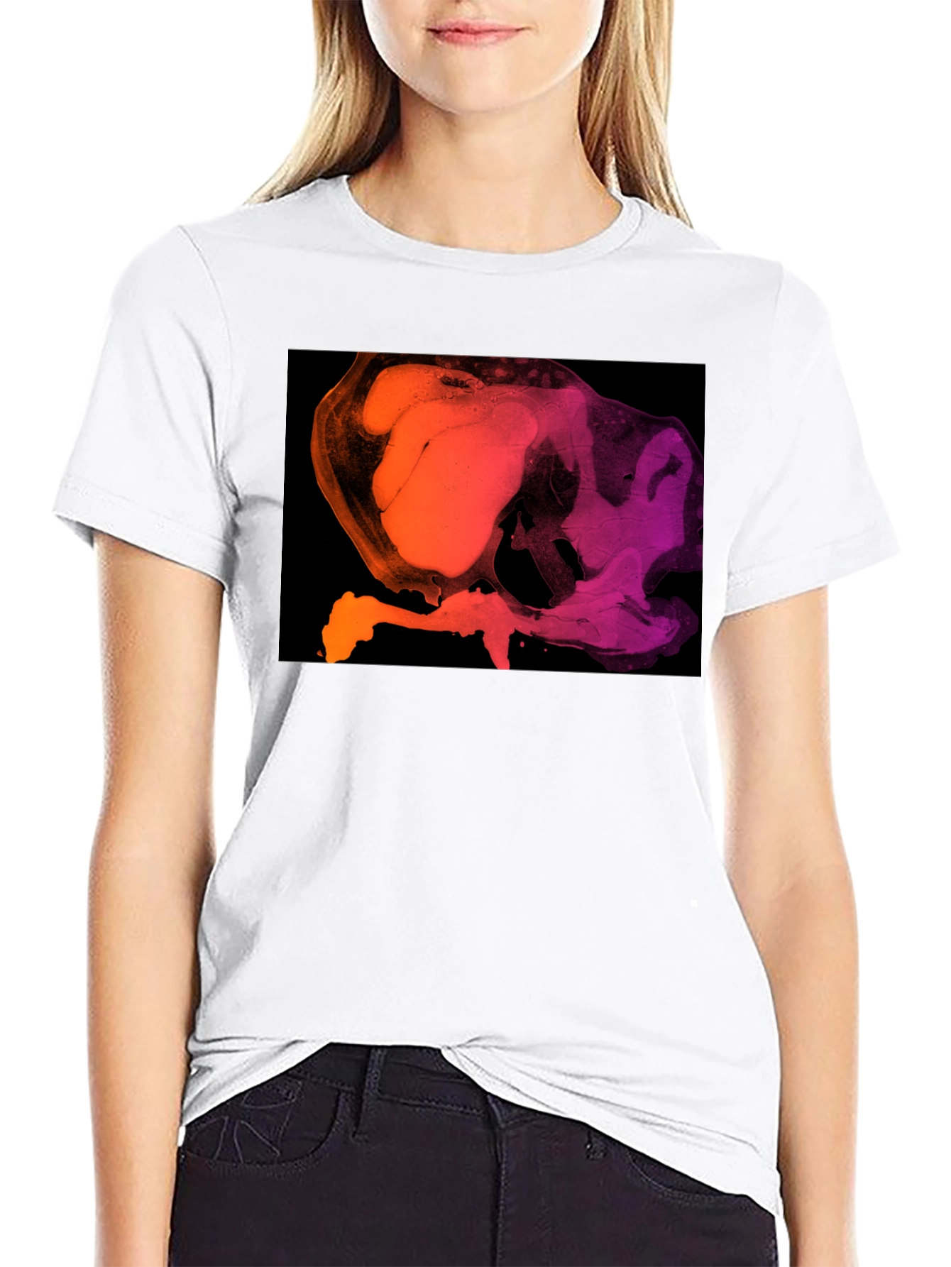 Black Abstract Gradient T-Shirt - Modern Art Tee view 9