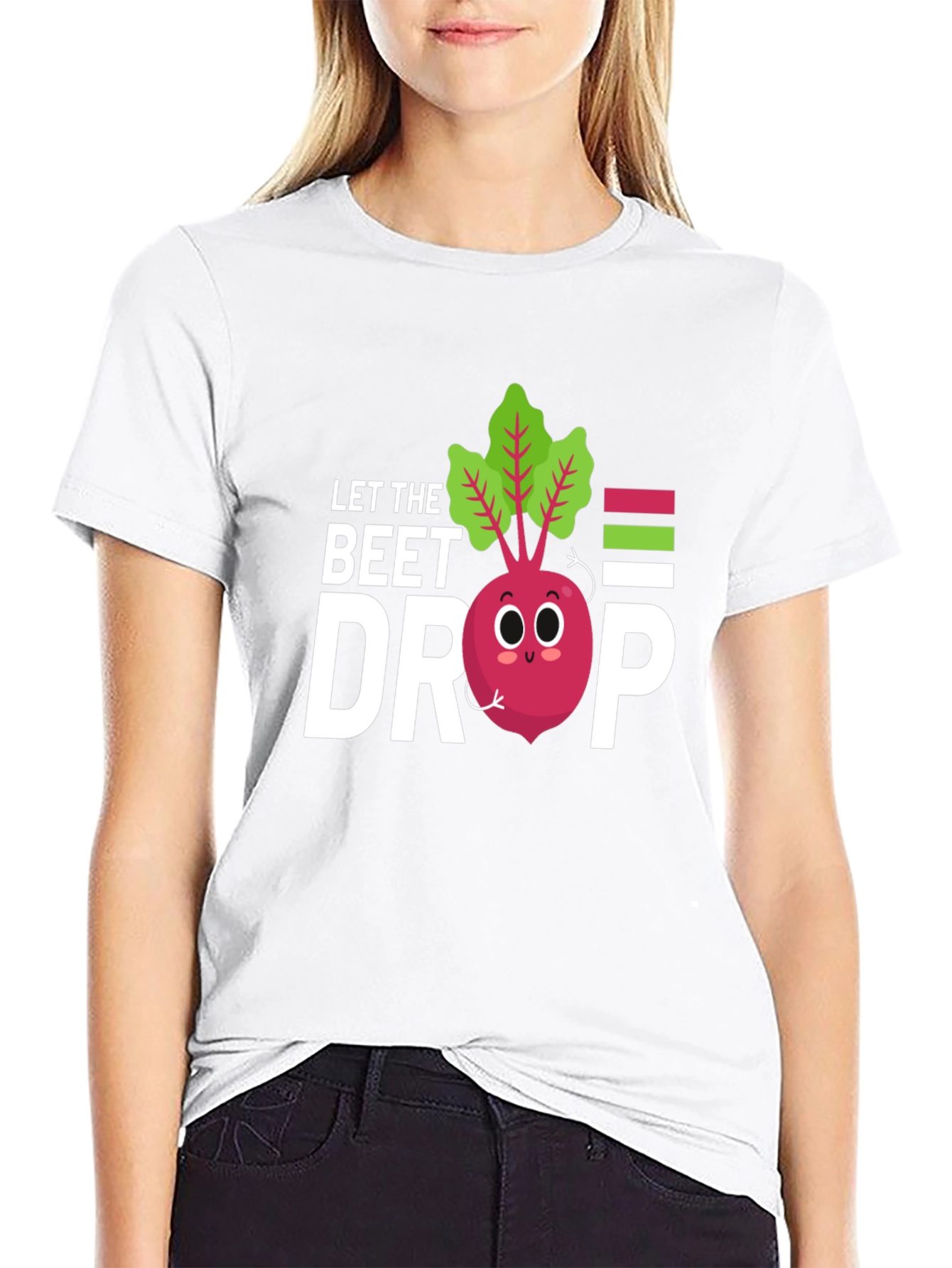 Black Let the Beet Drop Graphic Tee - Cute Vegetable Pun T-Shirt view 9