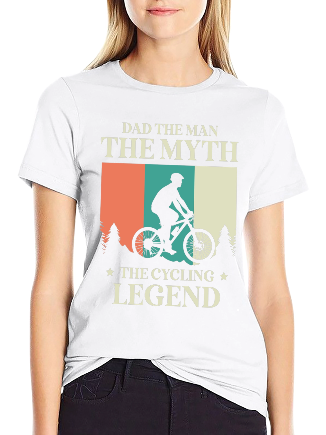 Black Dad The Man, Cycling Legend T-Shirt view 9