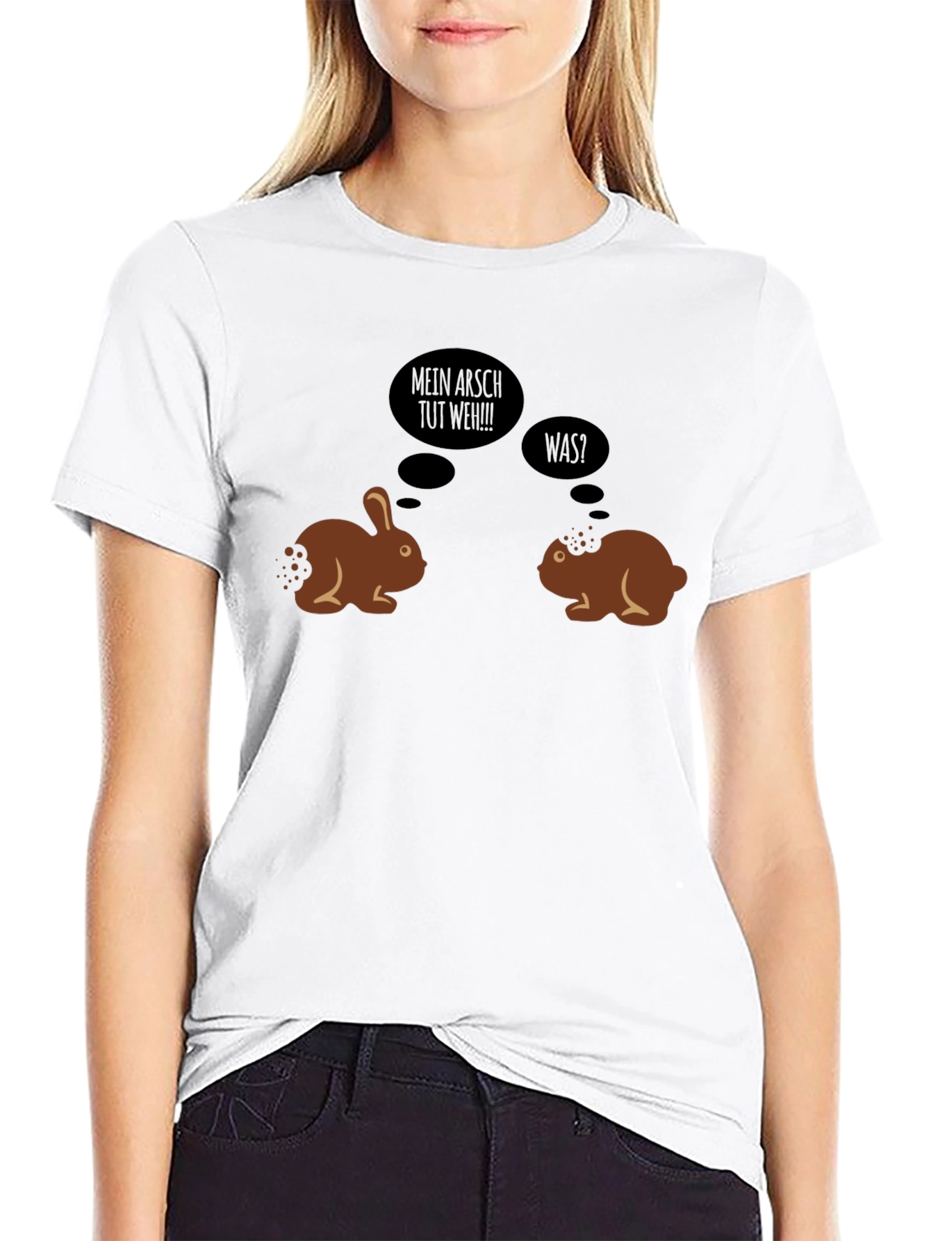 Black Humorous Easter Bunny T-Shirt view 9