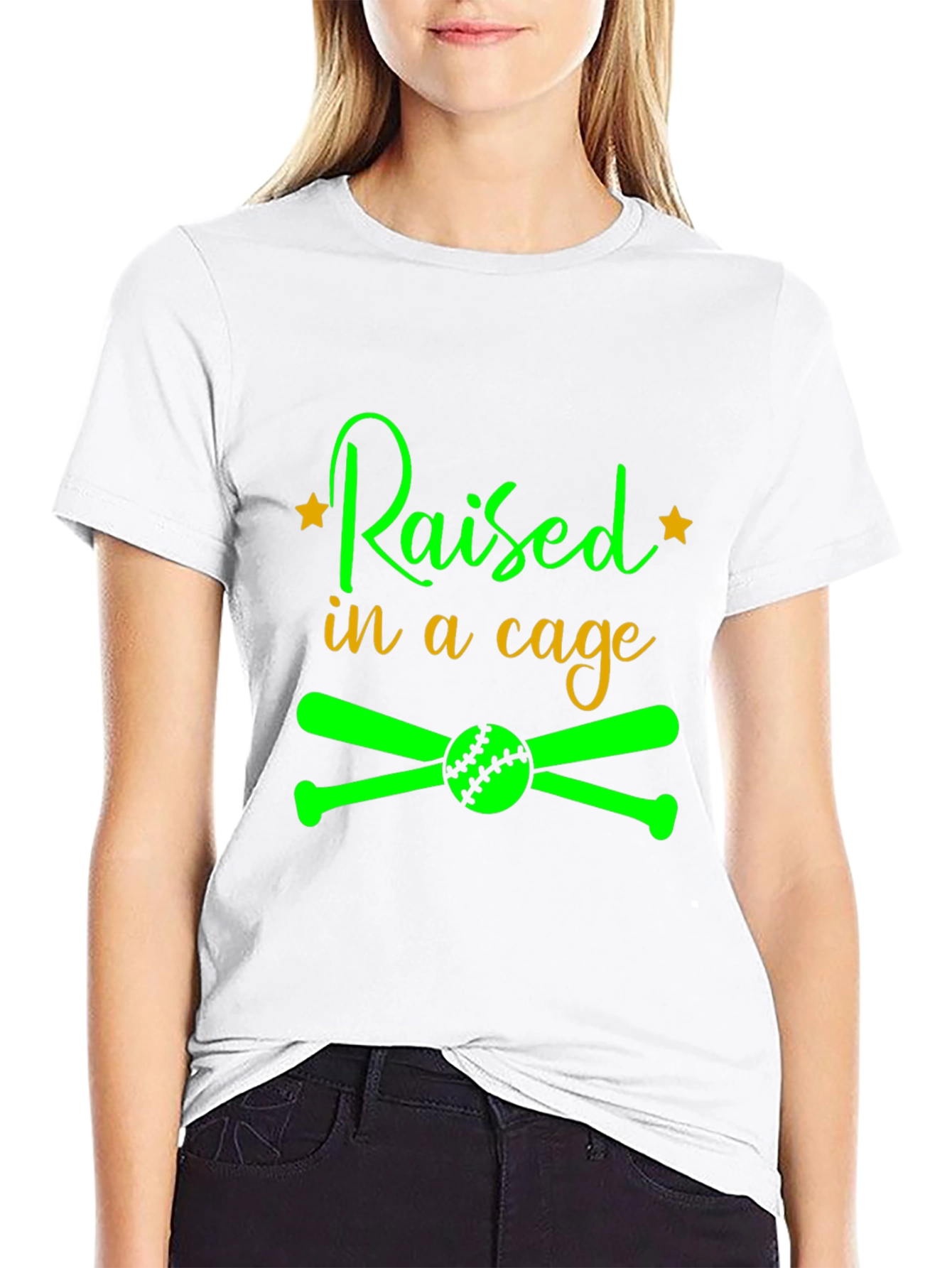 Raised in a Cage Baseball T-Shirt - 9