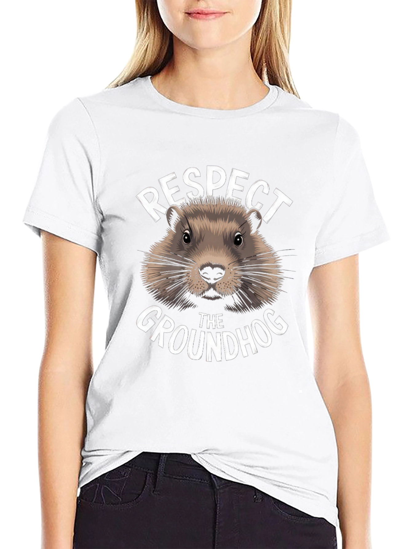 Black Respect the Groundhog Graphic T-Shirt view 9