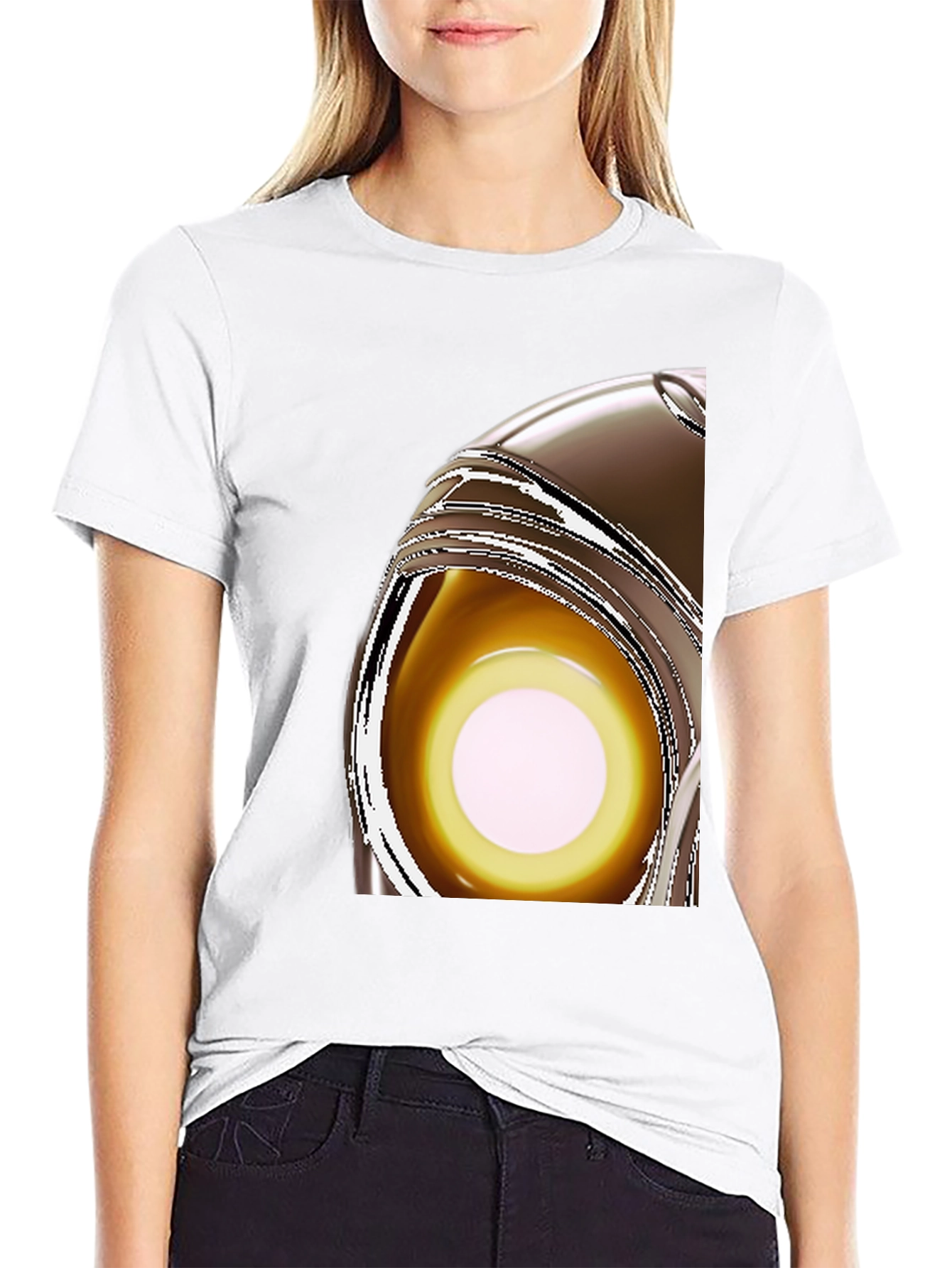 Black Abstract Eye T-Shirt - Modern Graphic Tee view 9