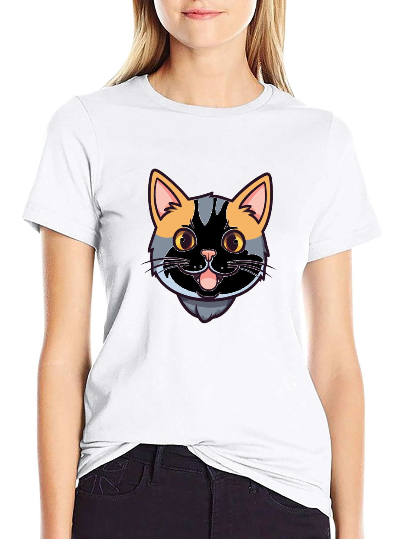 Black Cool Cat Graphic Tee - Black Casual Shirt view 9