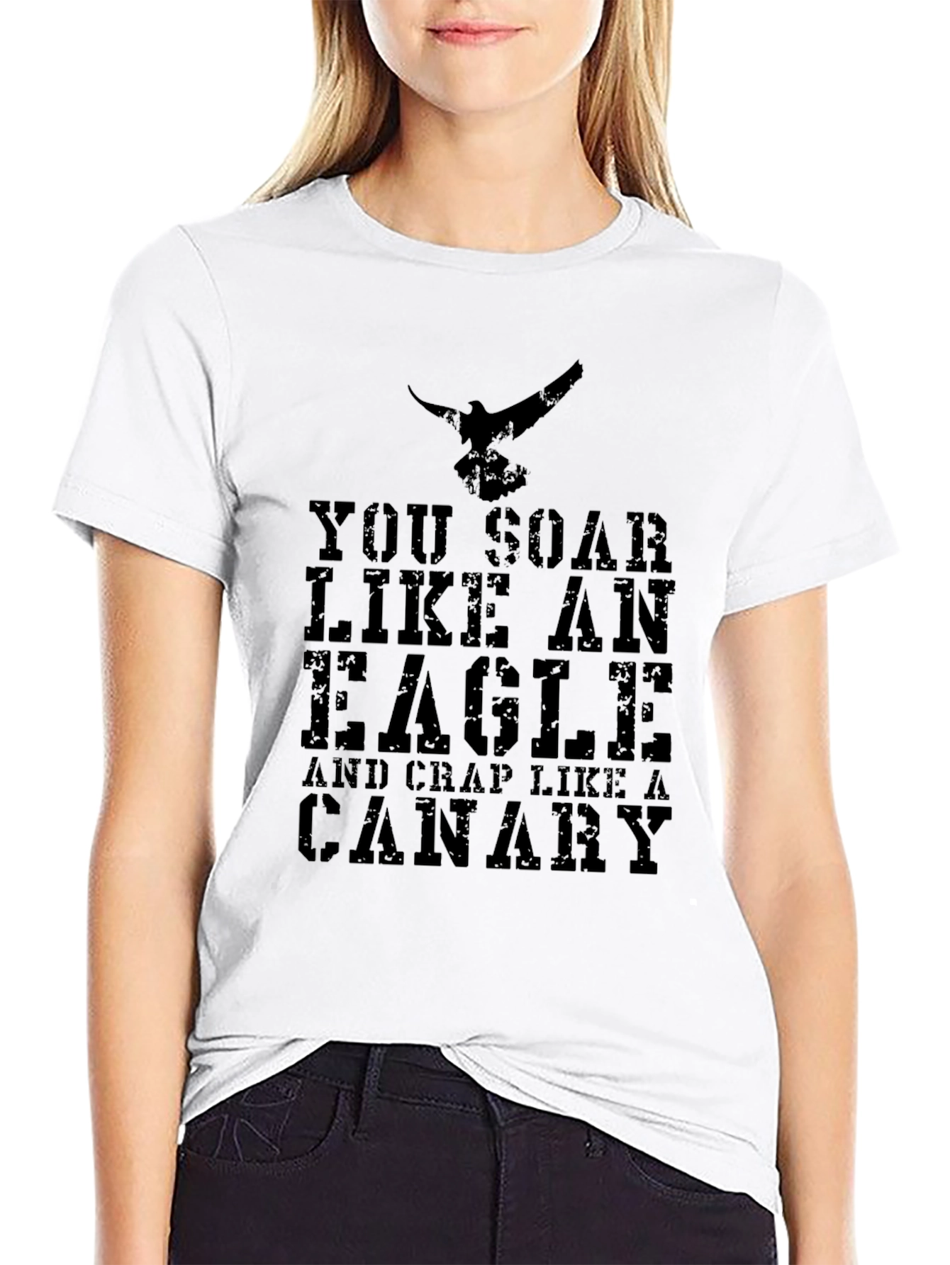 Black Soar Like an Eagle Funny Graphic Tee view 9