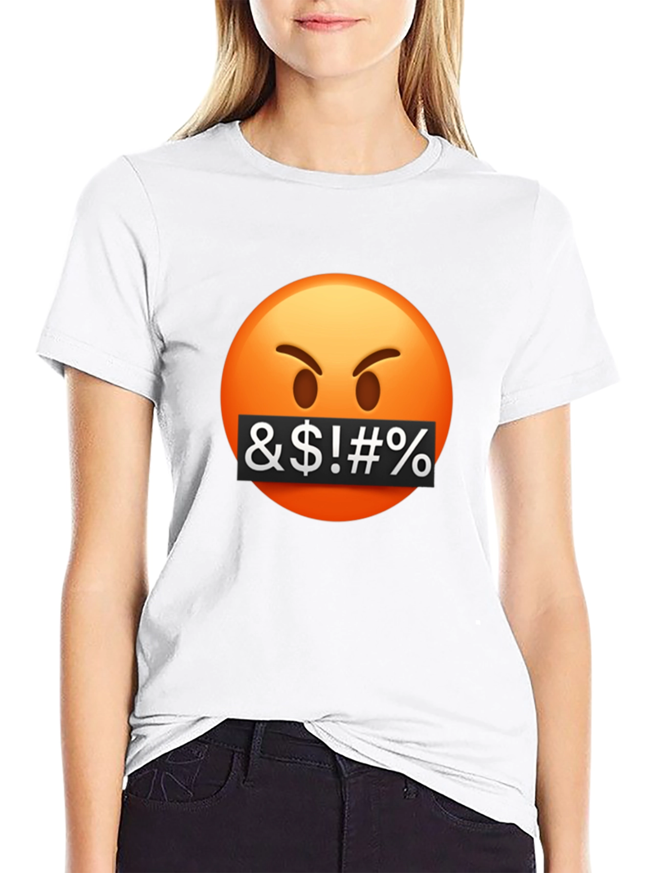 Black Censored Emoji Graphic T-Shirt - Black Cotton Blend view 9