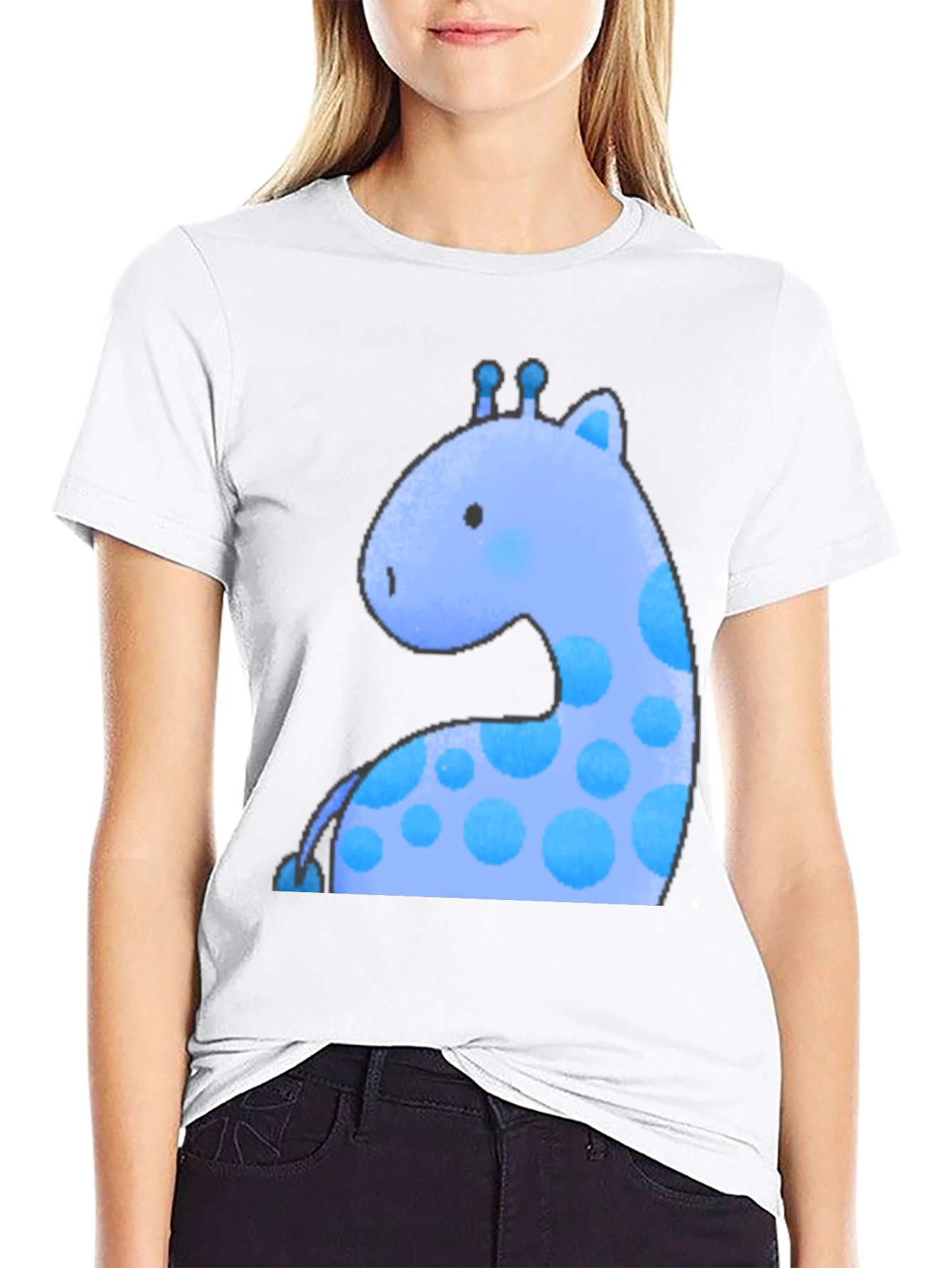 Black Blue Giraffe Graphic Tee - Soft & Stylish view 9