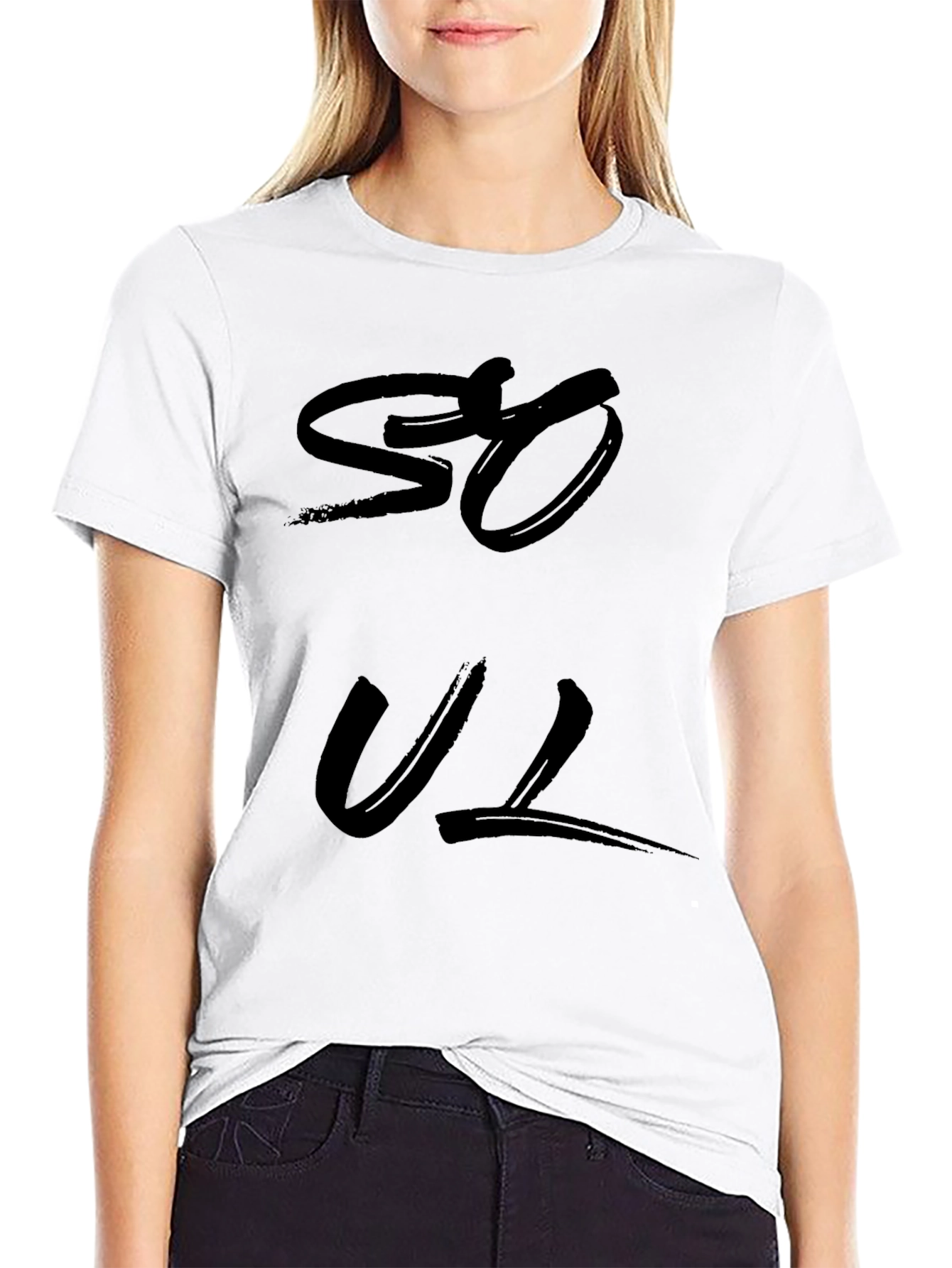 Black Soul Graphic Print T-Shirt - Black view 9