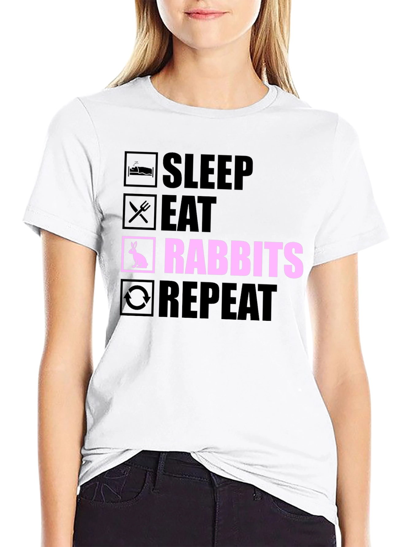 Black Sleep Eat Rabbits Repeat T-Shirt view 9