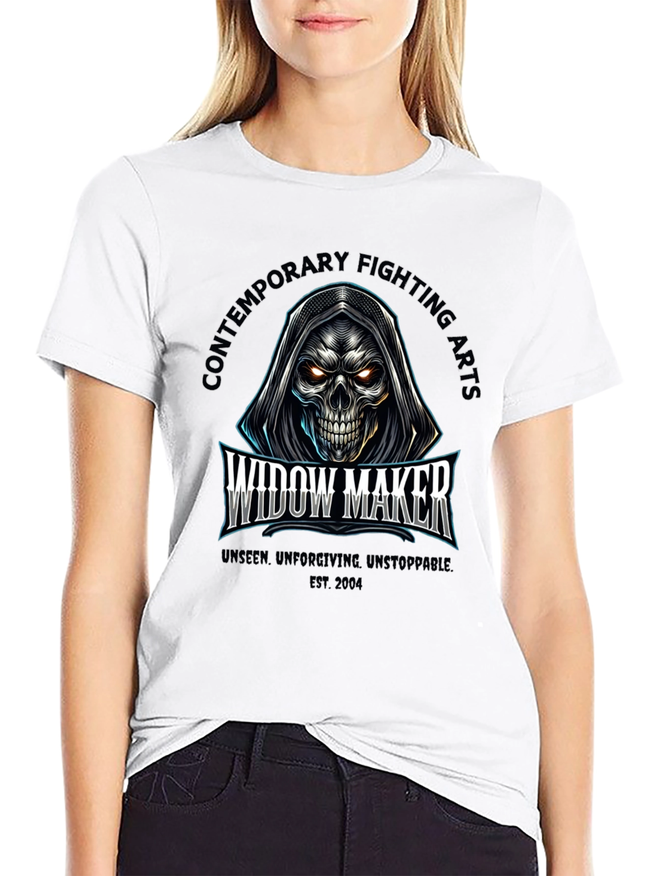 Black Widow Maker Fighting Arts Black Graphic Tee view 9