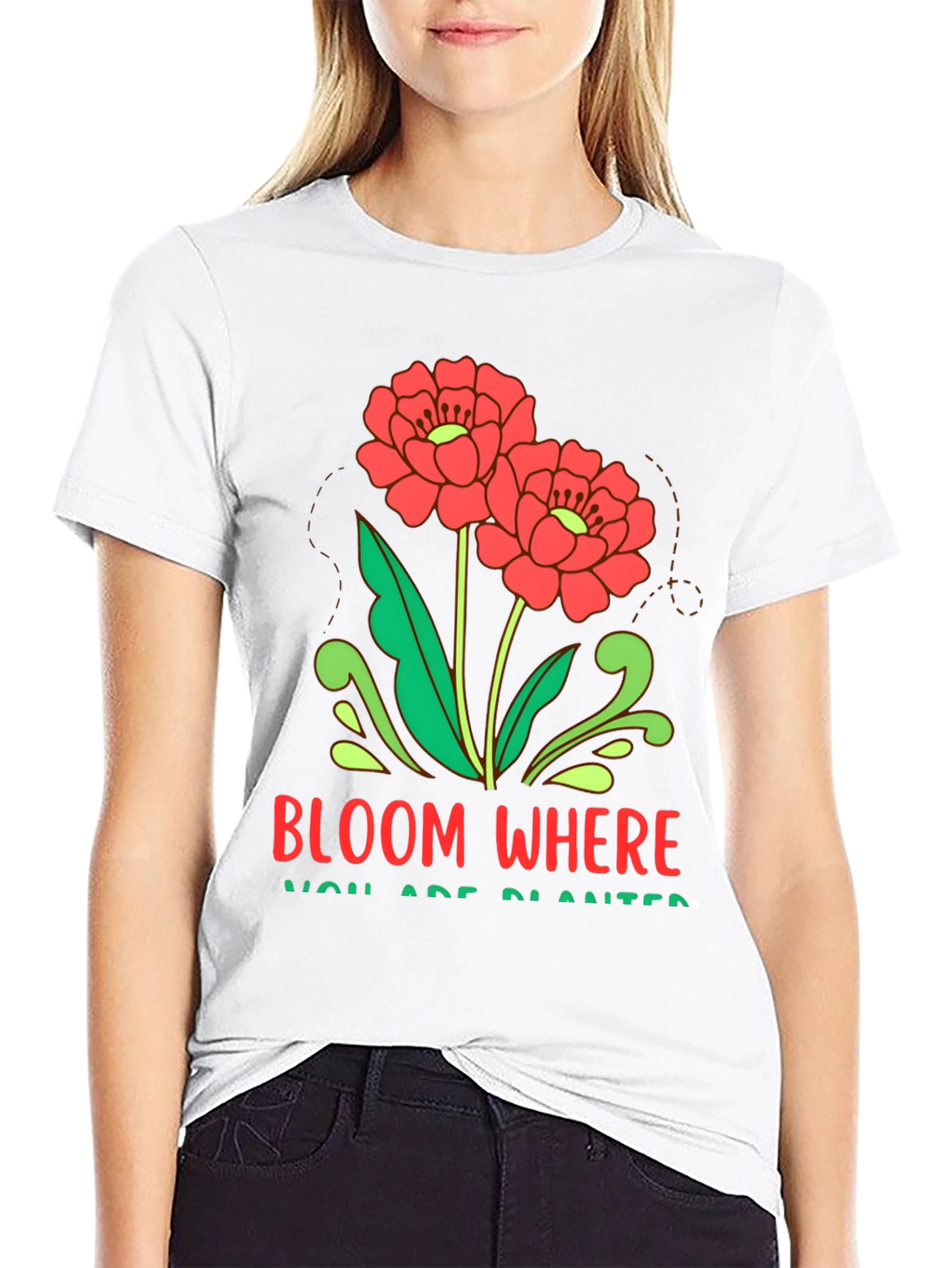 Black Bloom Where You Are Planted Graphic Tee view 9