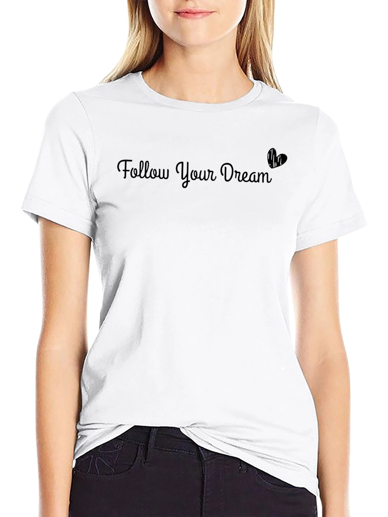Black Follow Your Dream Black T-Shirt view 9