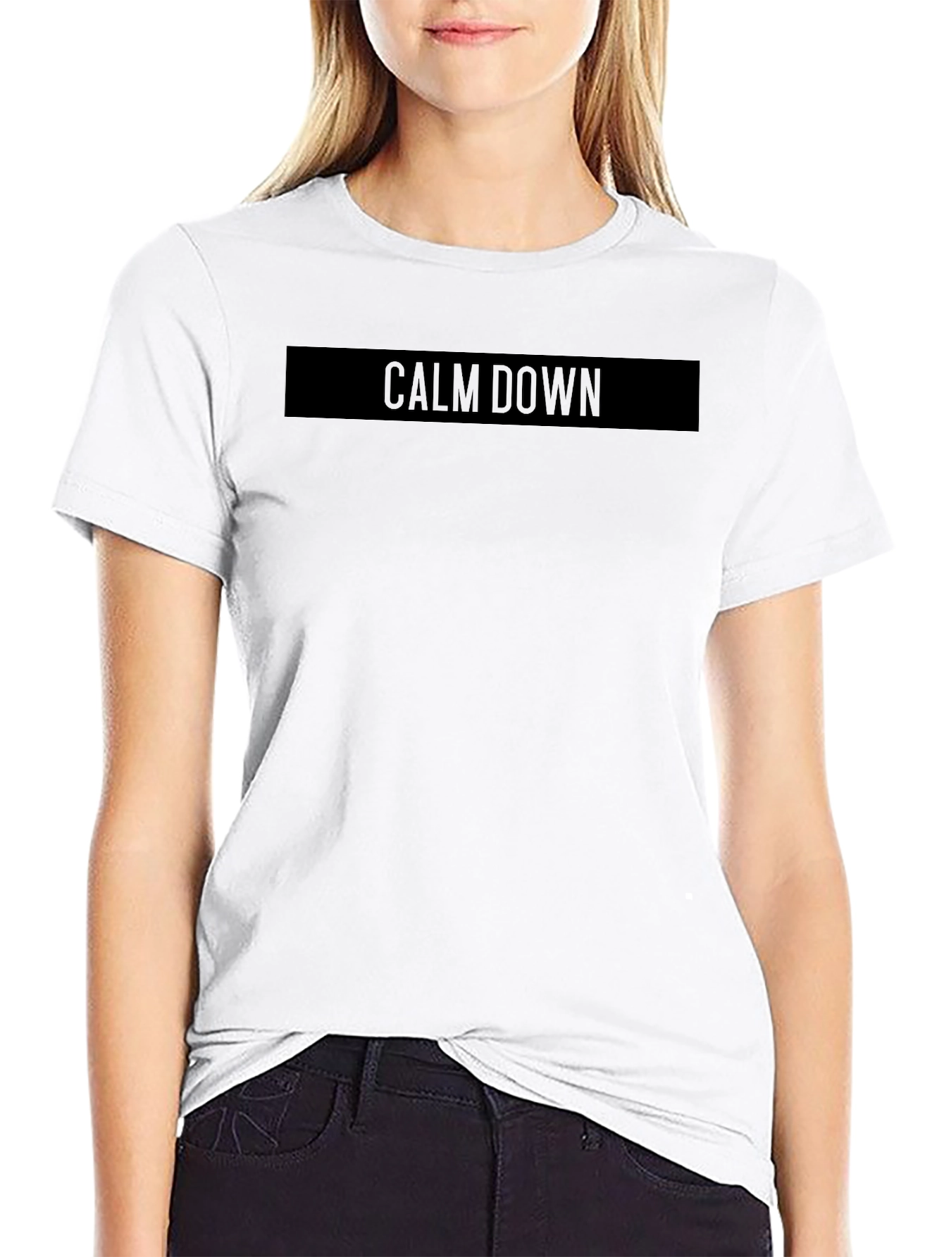 Black Calm Down Black T-Shirt - Men's Relaxed Fit view 9