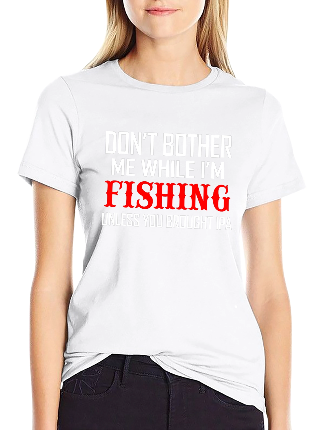 Black Fishing & IPA Graphic Tee - Black Cotton Blend T-Shirt view 9