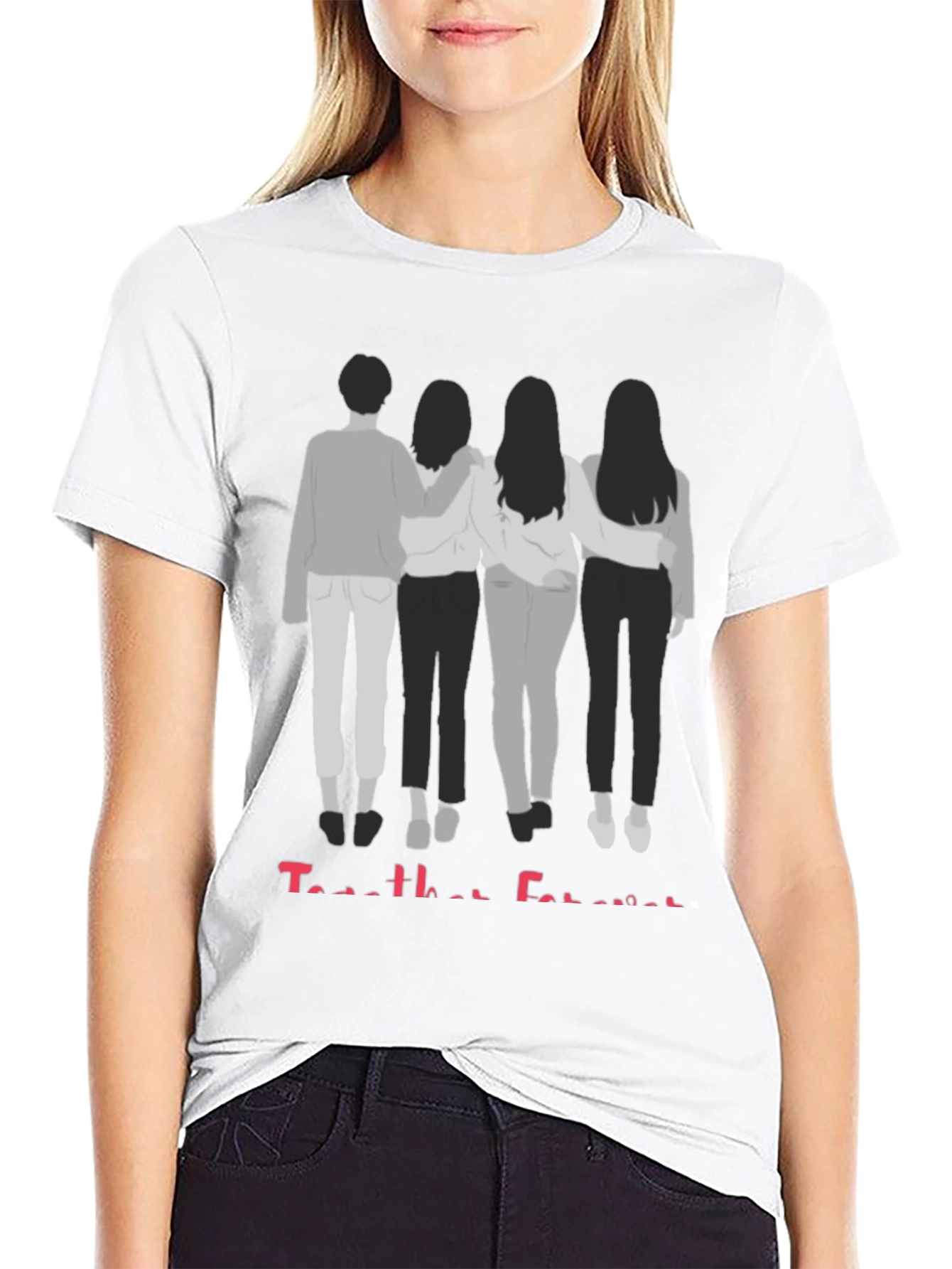 Black Together Forever Best Friends Graphic Tee view 9