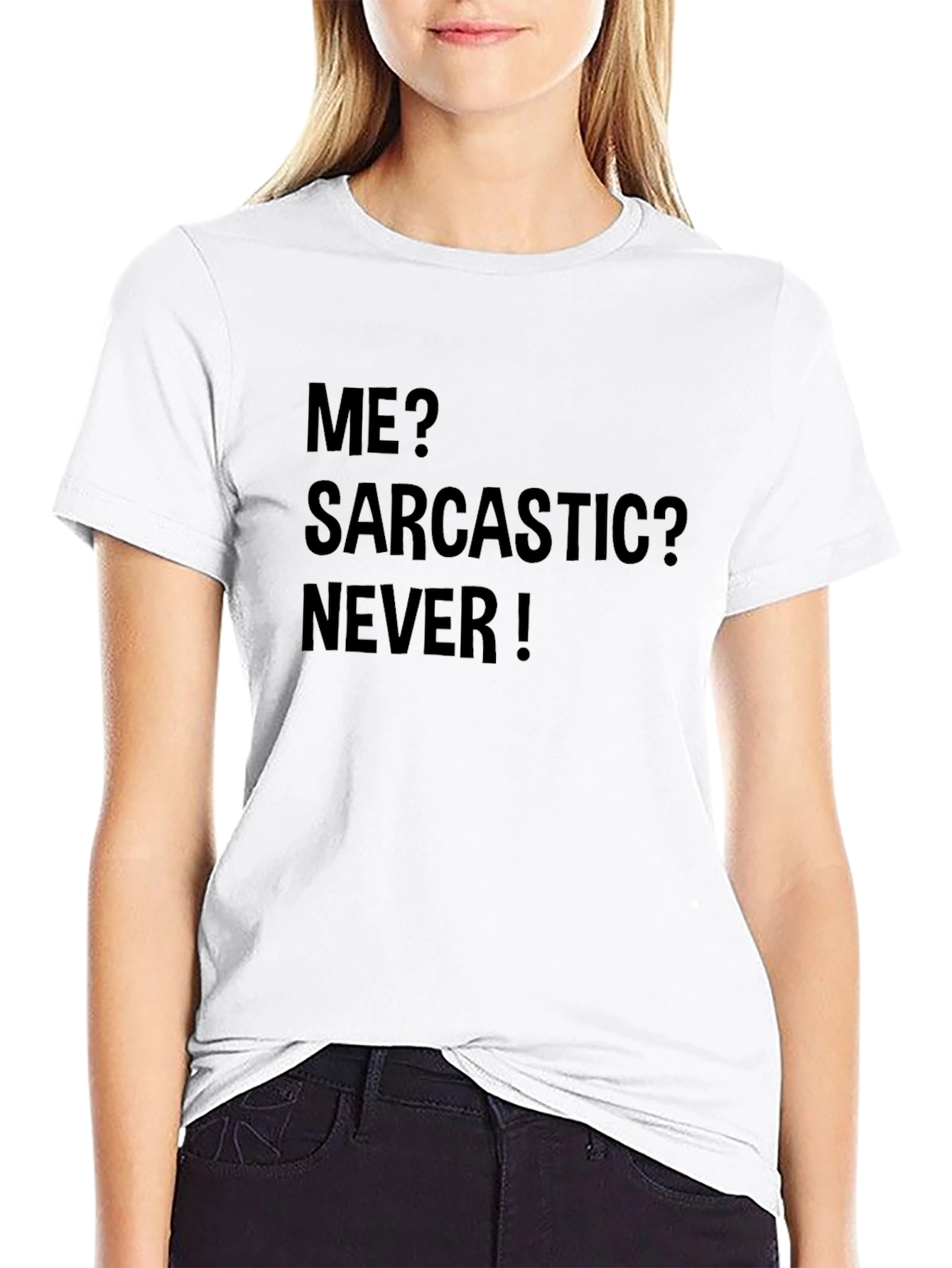 Black Sarcastic? Never! Black Graphic Tee view 9