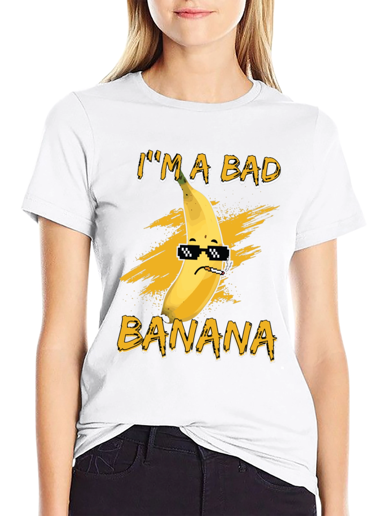 Black I'm A Bad Banana T-Shirt view 9