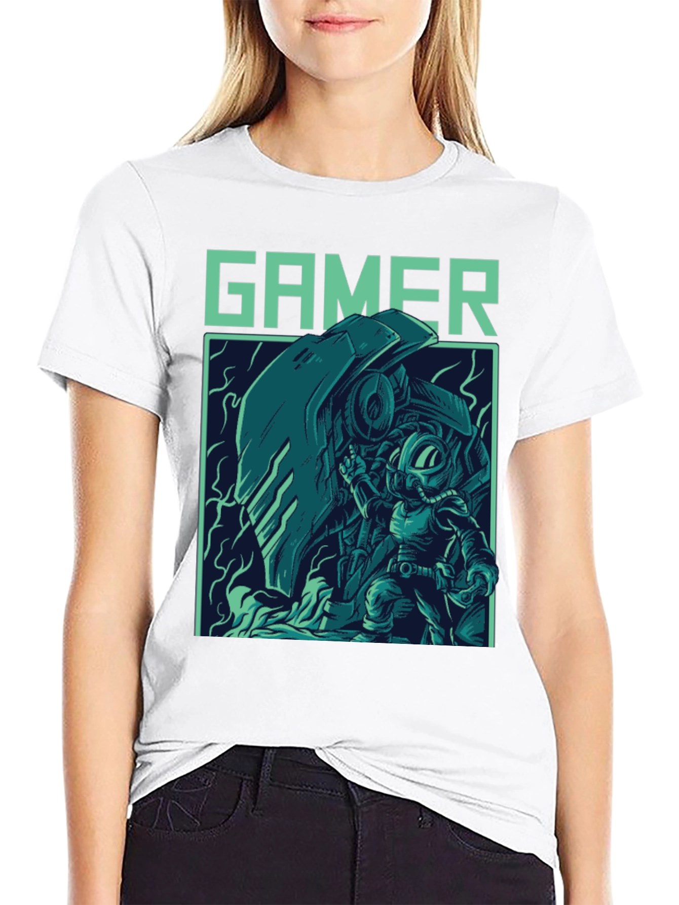 Black Gamer Graphic T-Shirt - Cool Retro Style view 9
