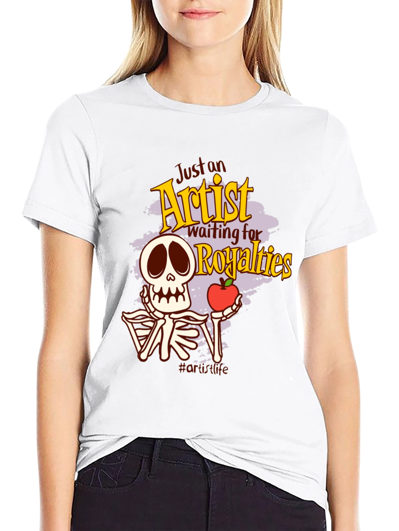 Black Just an Artist Waiting for Royalties T-Shirt view 9