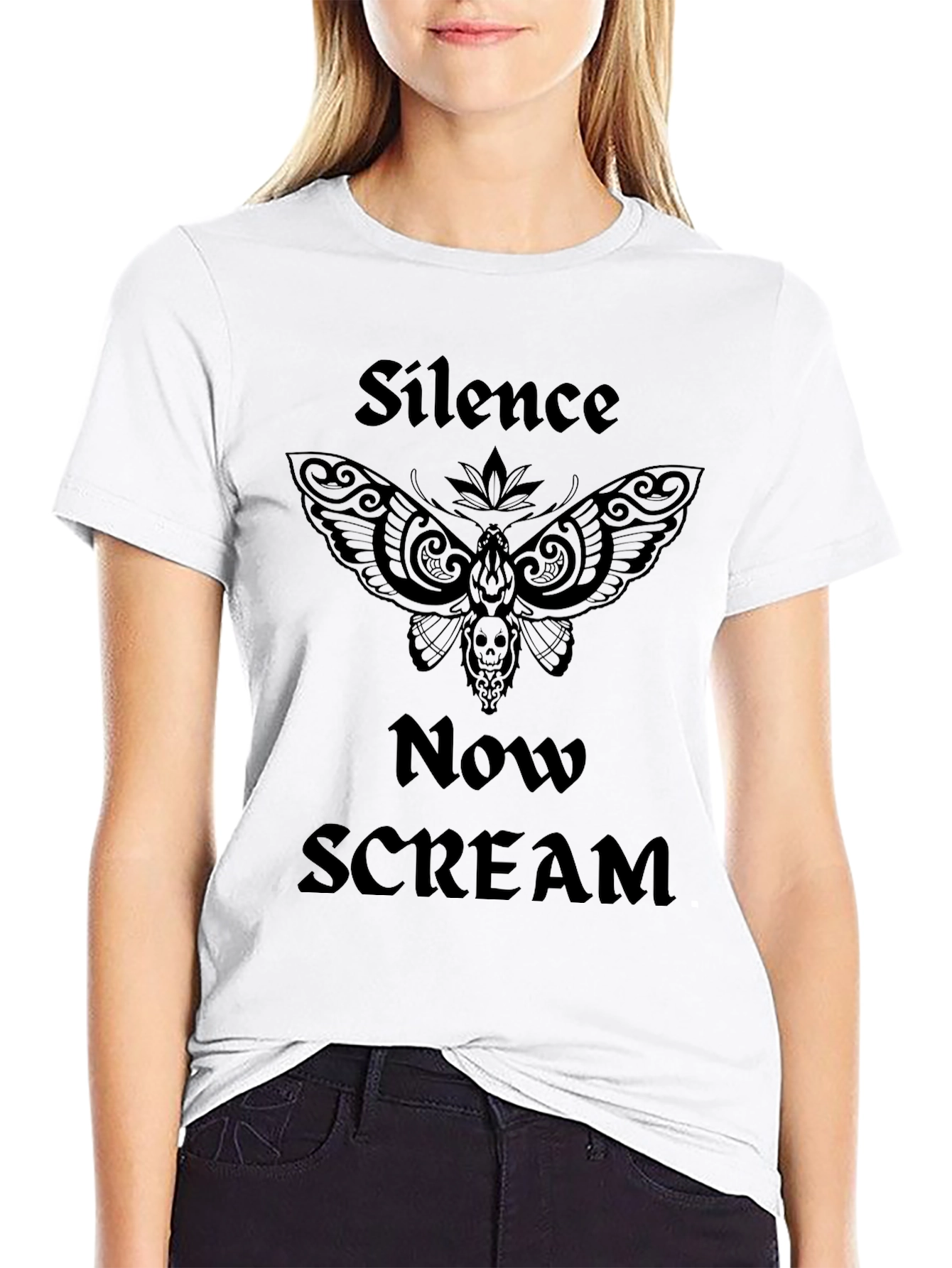 Black Silence Now Scream Graphic Tee view 9