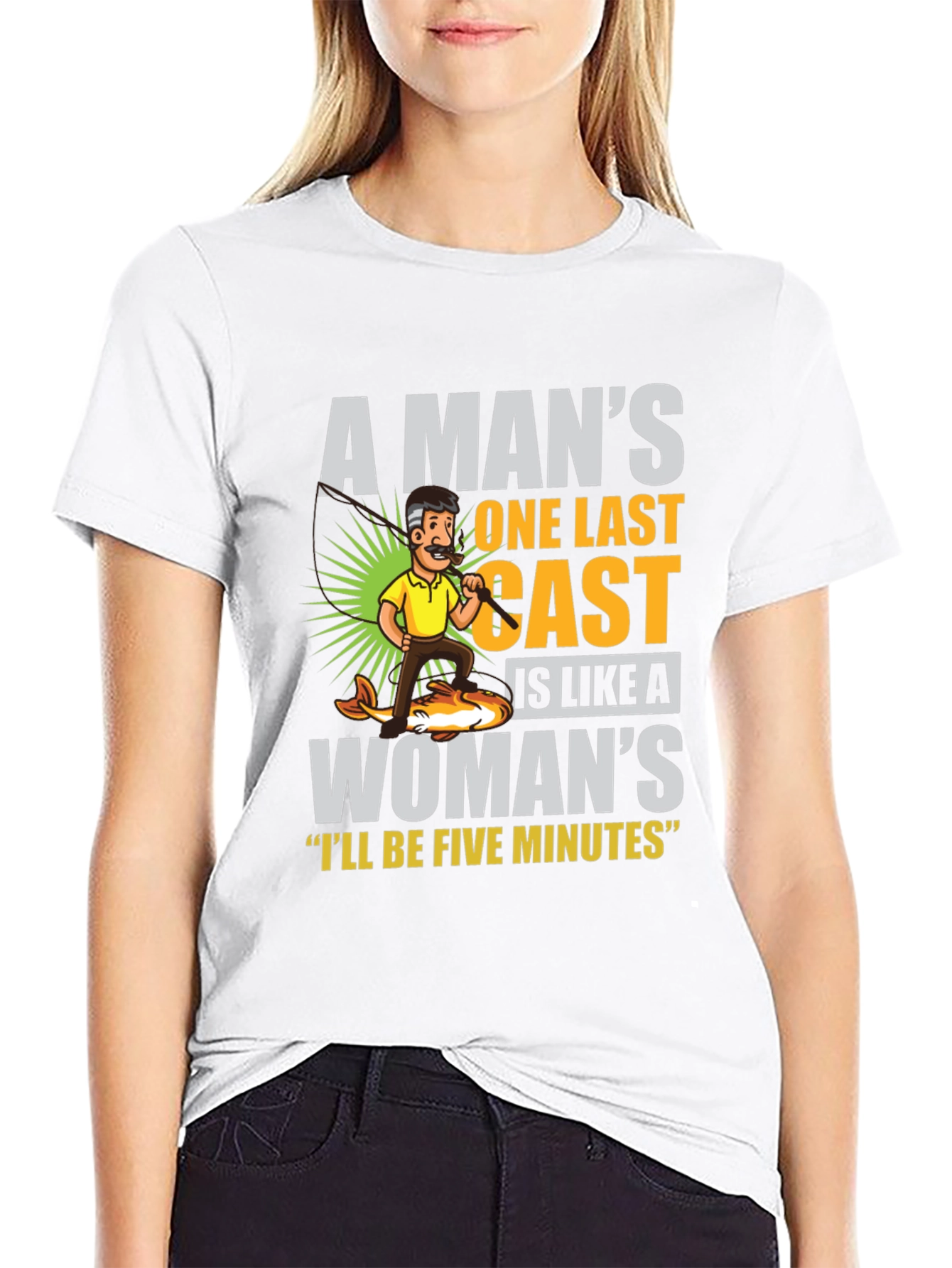 Black Funny Fishing T-Shirt: A Man's One Last Cast view 9