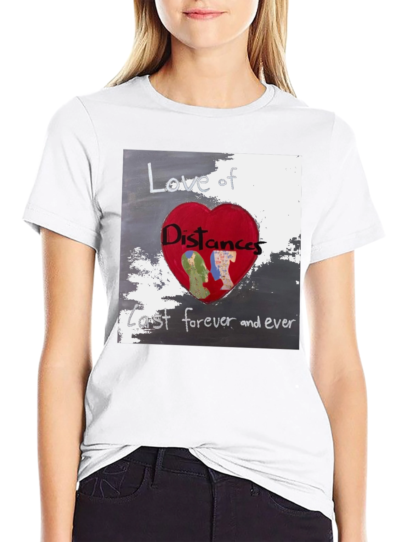 Black Love of Distances Black T-Shirt view 9