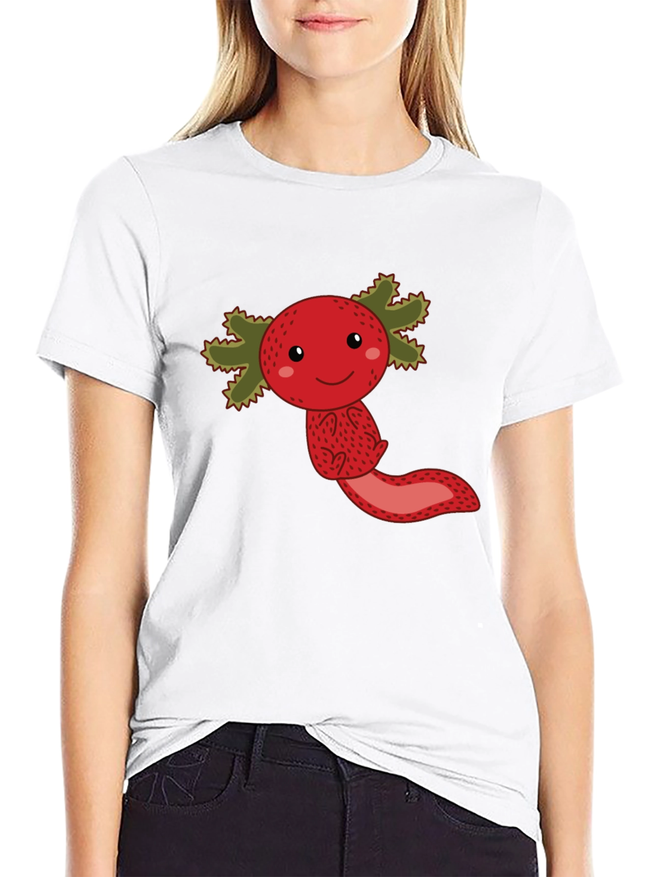 Black Strawberry Axolotl Graphic Tee - Unisex view 9