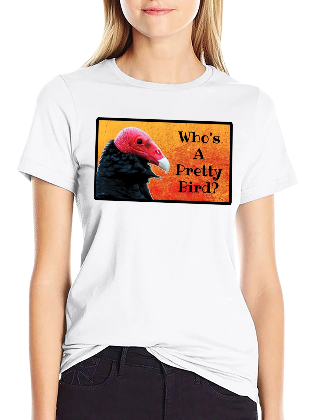 Black Who's a Pretty Bird? Vulture Graphic T-Shirt view 9