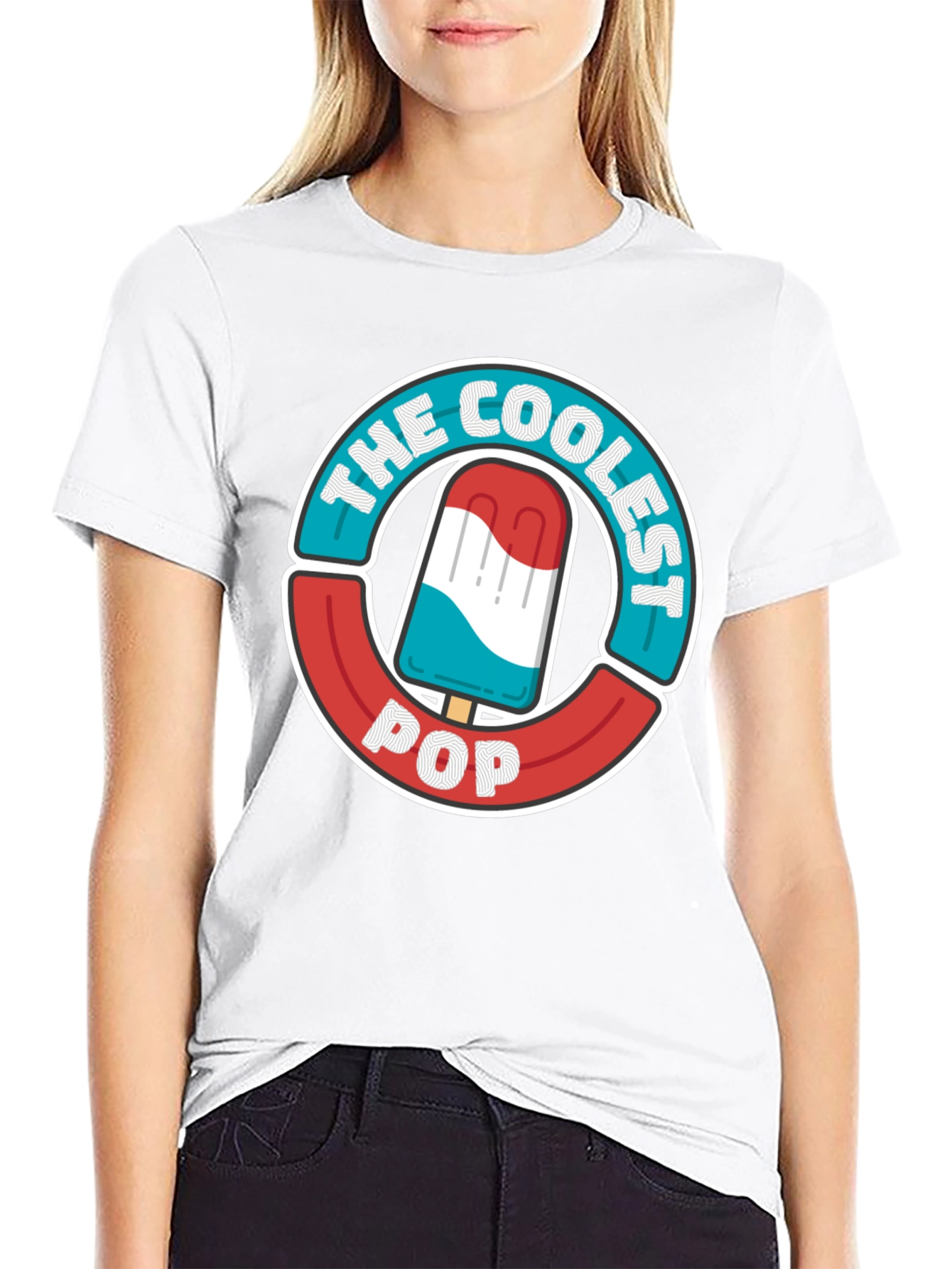 Black The Coolest Pop T-Shirt - Patriotic Popsicle Design view 9