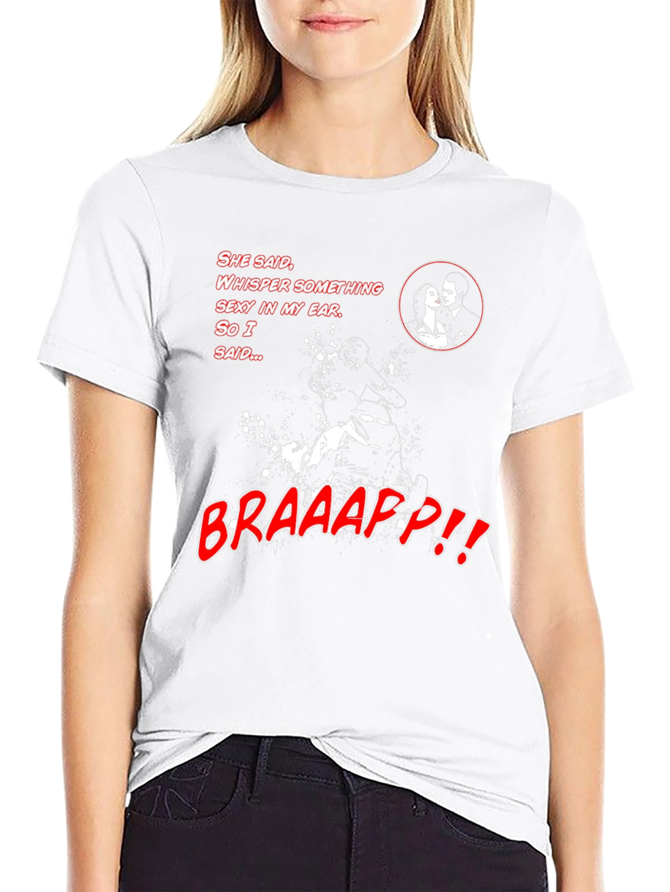 Black Funny Motorcycle T-Shirt - "Braaap" Humor Tee view 9