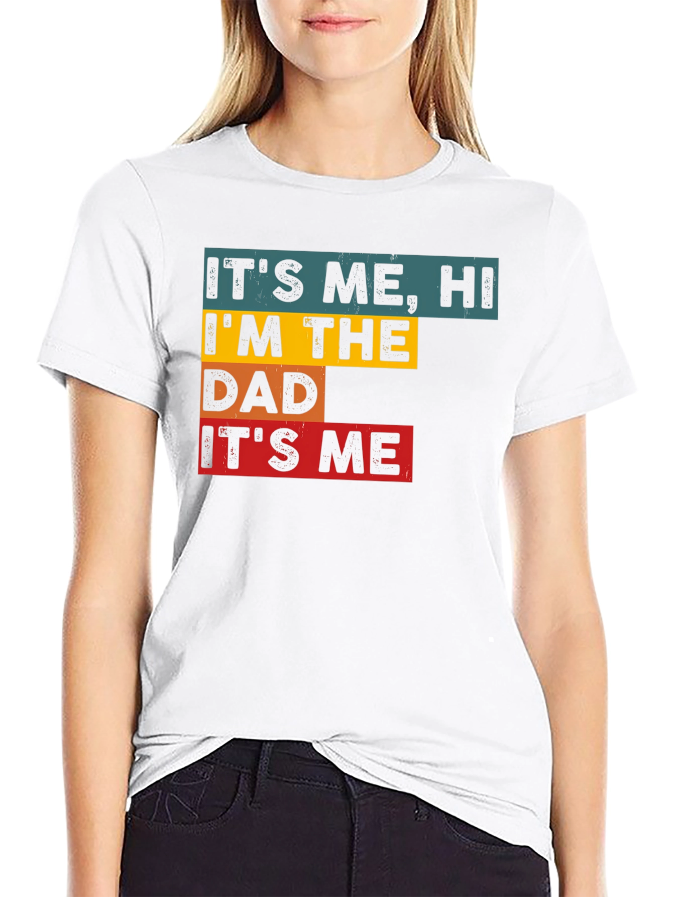 Black It's Me, Hi, I'm The Dad, It's Me - Men's Graphic Tee view 9